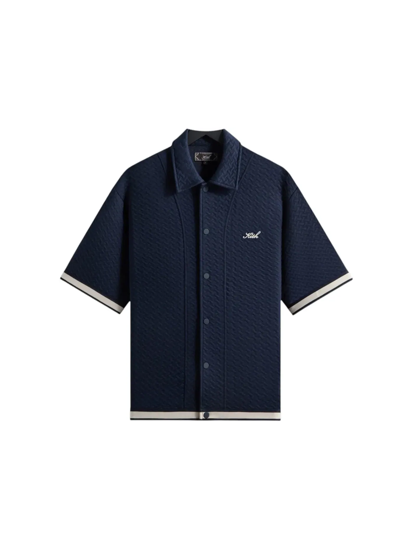 Мужская рубашка с геометрическим узором Kith Tessellation Interlock Woodpoint Shirt — изображение 1 из 2, ночной