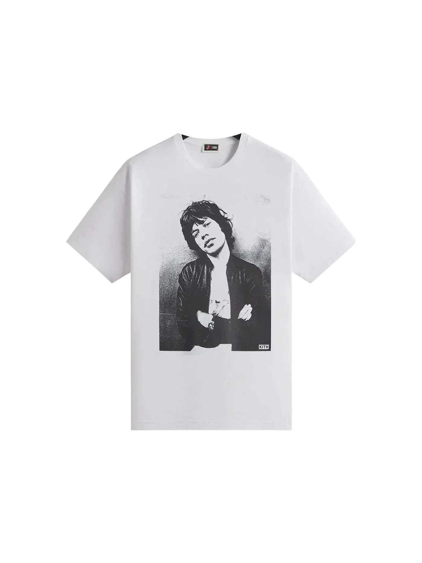 Мужская футболка с принтом The Rolling Stones Mick Photo Vintage Tee Kith — изображение 1 из 2, белый