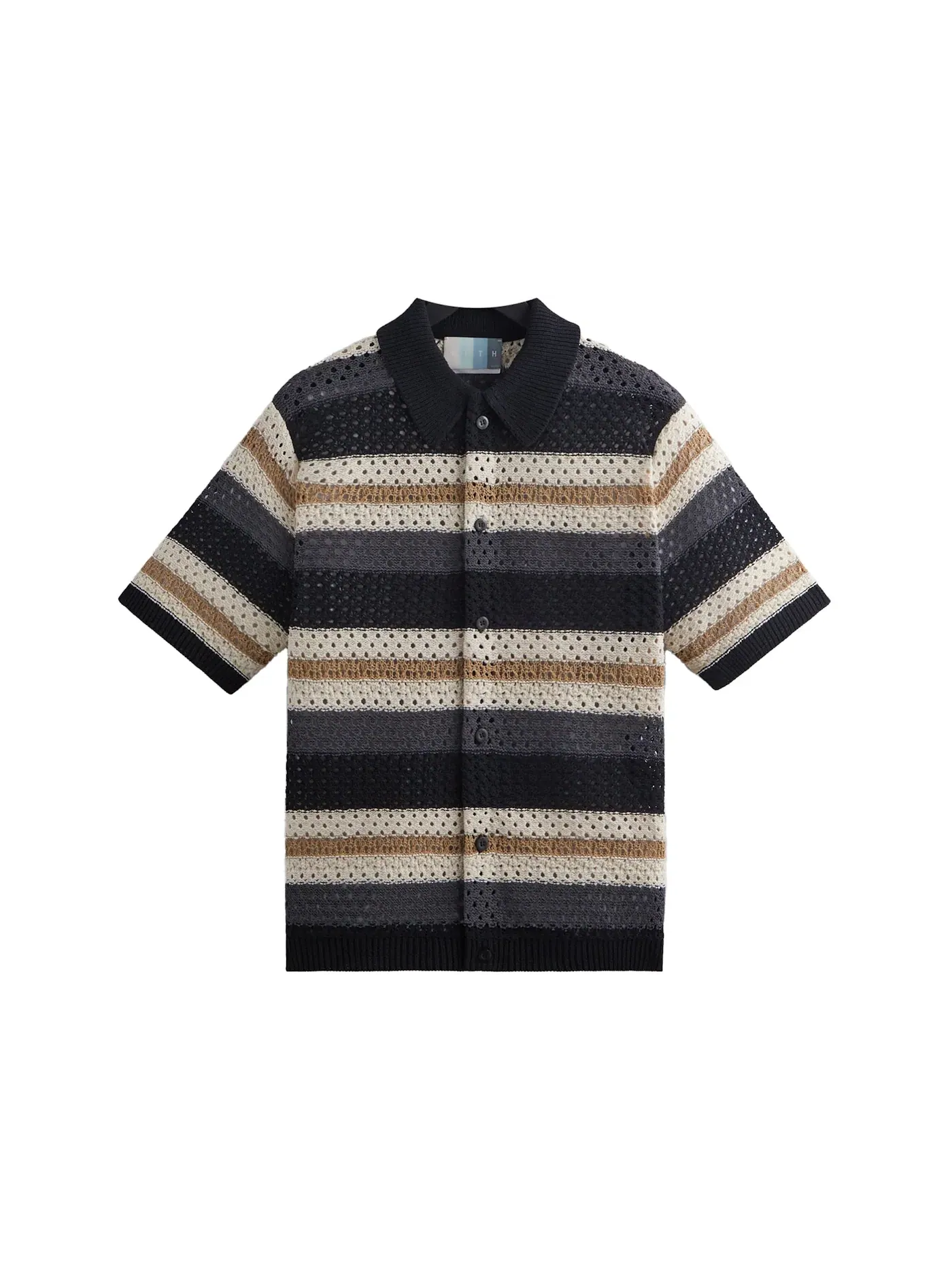 Мужская рубашка с вязаным крючком Thompson Crochet Buttondown Kith — изображение 1 из 2, черный