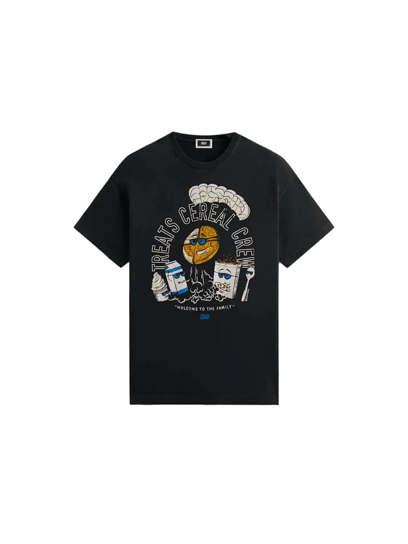 Мужская футболка с принтом Kith Treats Cereal Crew Vintage Tee Kith — изображение 1 из 1, черный