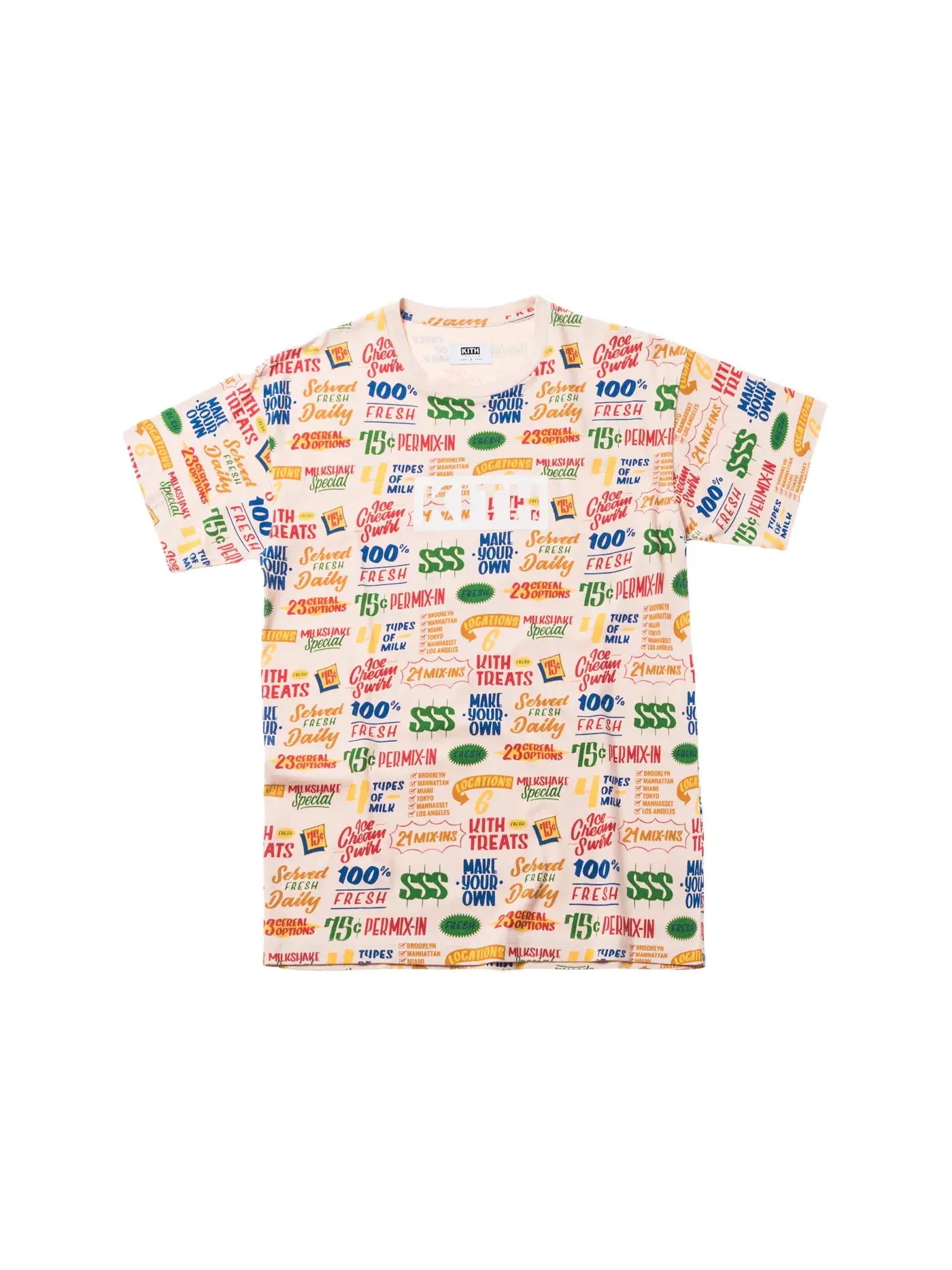 Мужская футболка с принтом Kith Treats Circular Tee Kith — изображение 1 из 1, розовый
