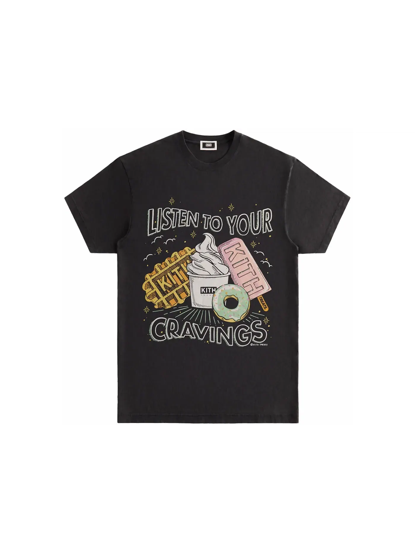 Мужская футболка с принтом Kith Treats Cravings Vintage Tee Kith — изображение 1 из 1, черный