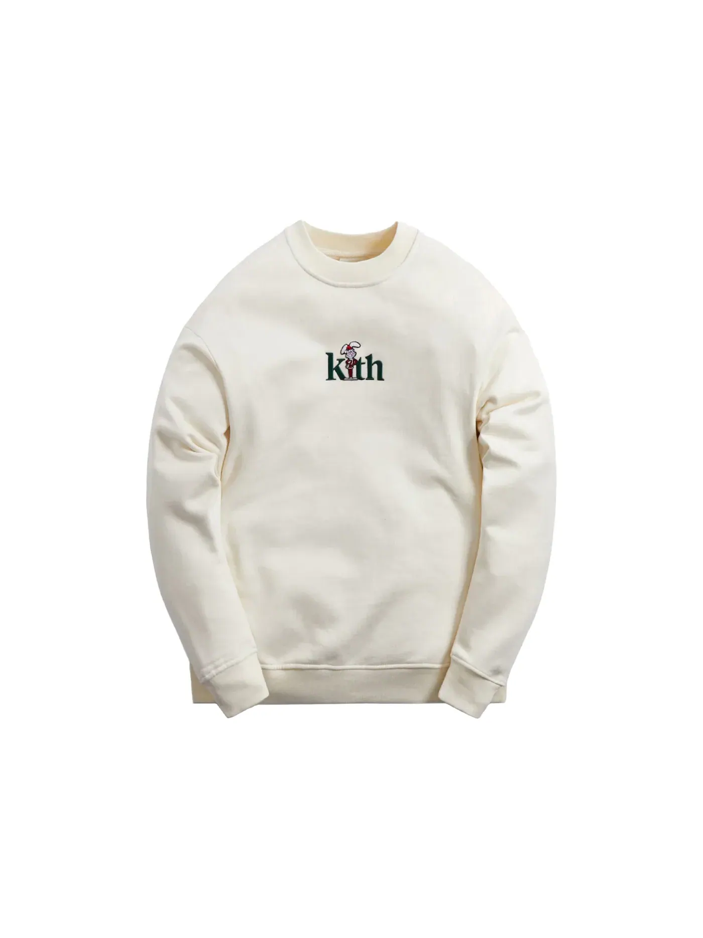 Мужской свитшот с принтом Kith Treats for Trix Santa Serif Crewneck Kith, Sandrift — изображение 1 из 2