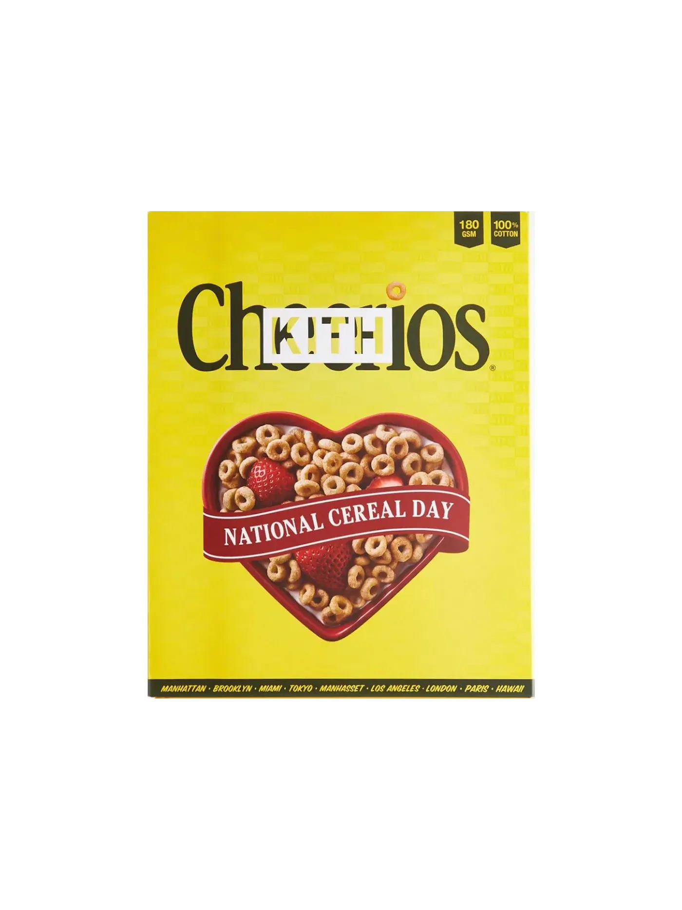Мужская футболка с принтом Kith Treats Honey Nut Cheerios Buzz Bee Vintage Tee, Sandrift — изображение 3 из 3