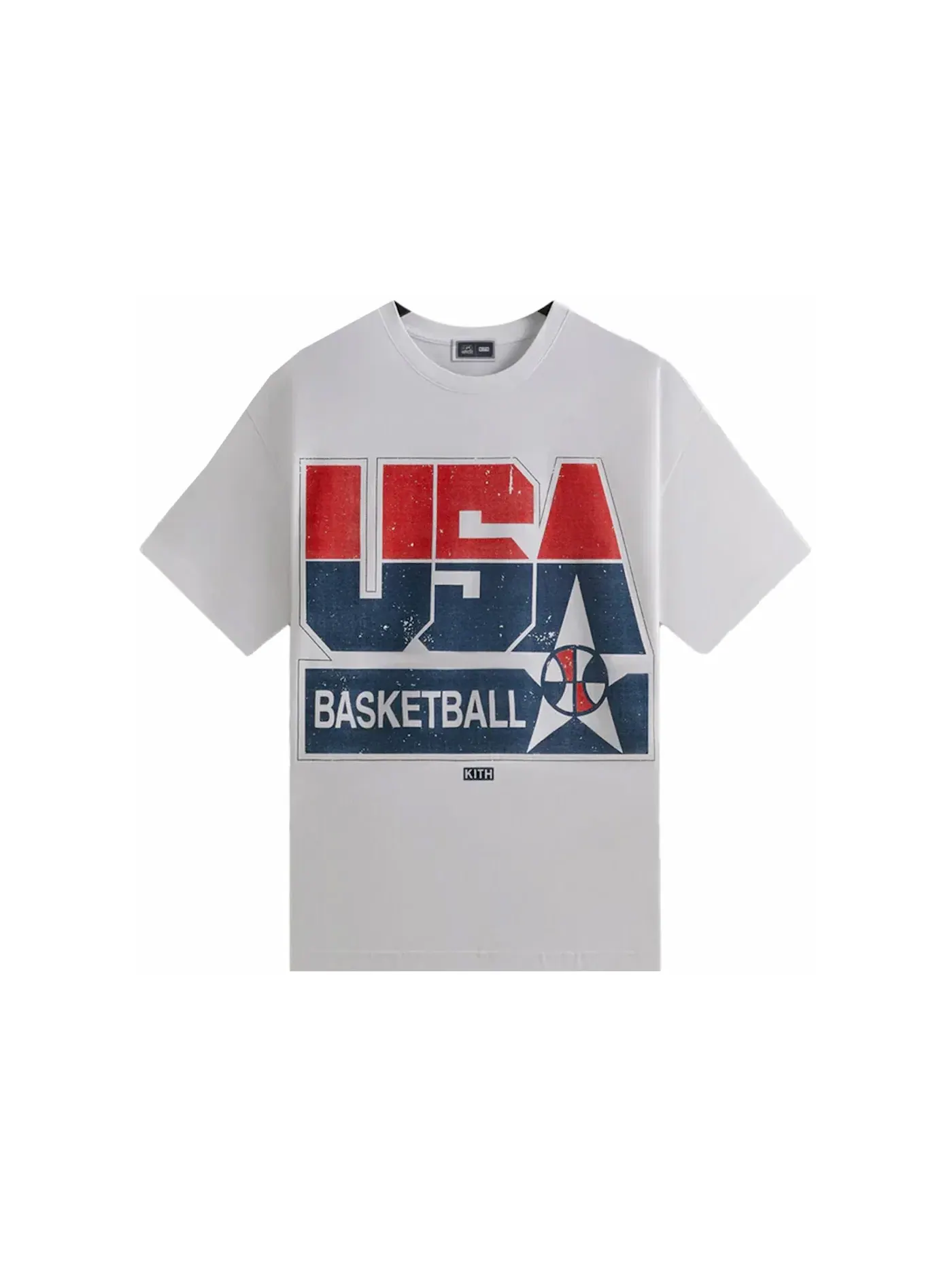 Мужская футболка с принтом Kith USA Basketball Champions Vintage Tee — изображение 1 из 2, белый