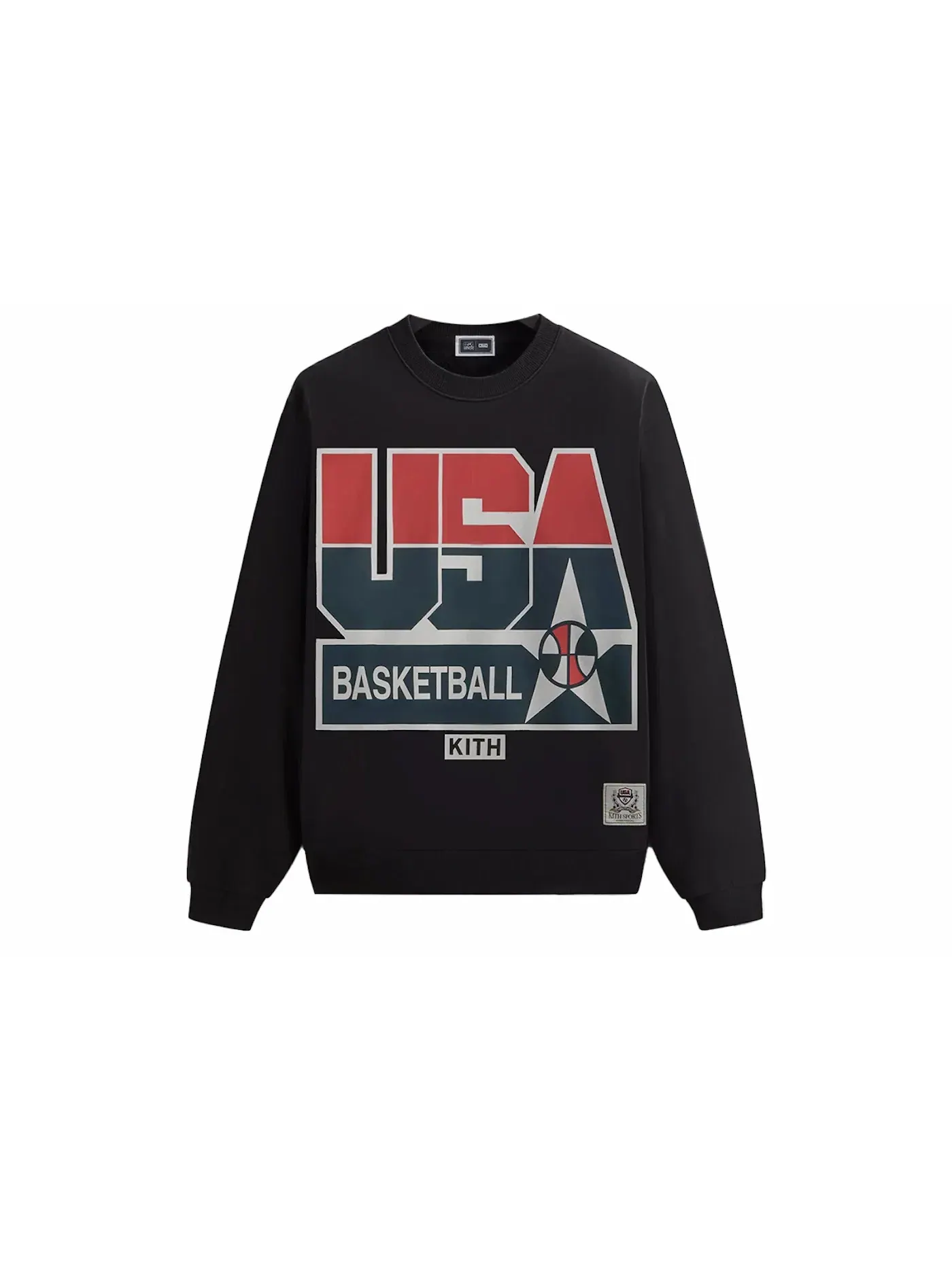 Мужской свитшот с принтом Kith USA Basketball Legend Vintage Nelson Crewneck — изображение 1 из 2, черный