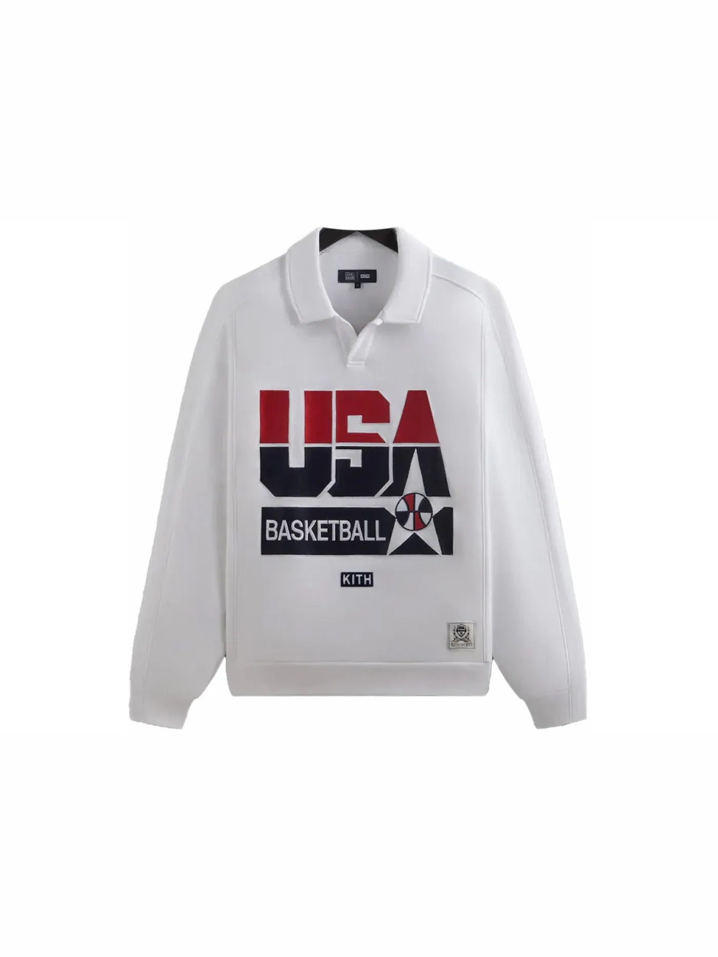 Мужской пуловер с воротником Kith USA Basketball Nelson — изображение 1 из 2, белый