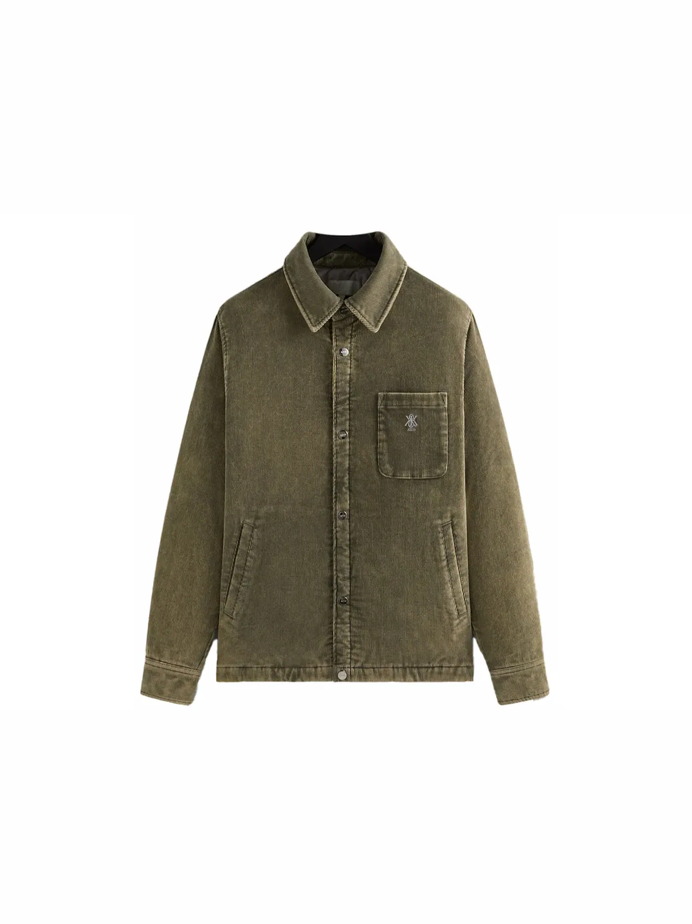 Мужская куртка-рубашка с утеплителем из вельвета Washed Corduroy Brixton Puffed Shirt Jacket Kith, Mire — изображение 1 из 2