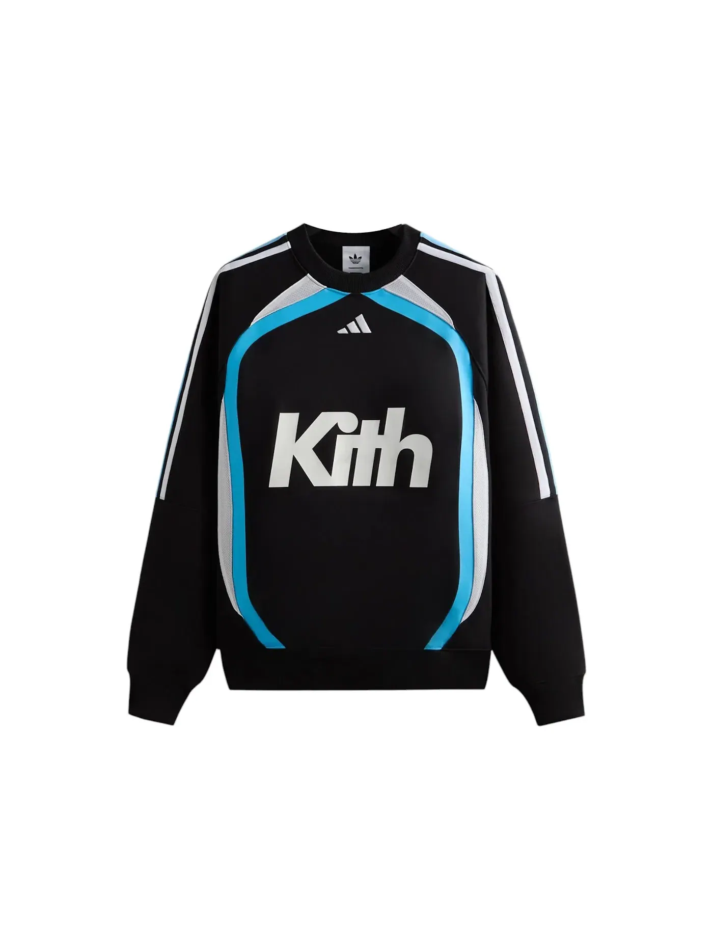 Мужской свитшот с длинным рукавом Kith x Adidas Football Crewneck — изображение 1 из 2, черный