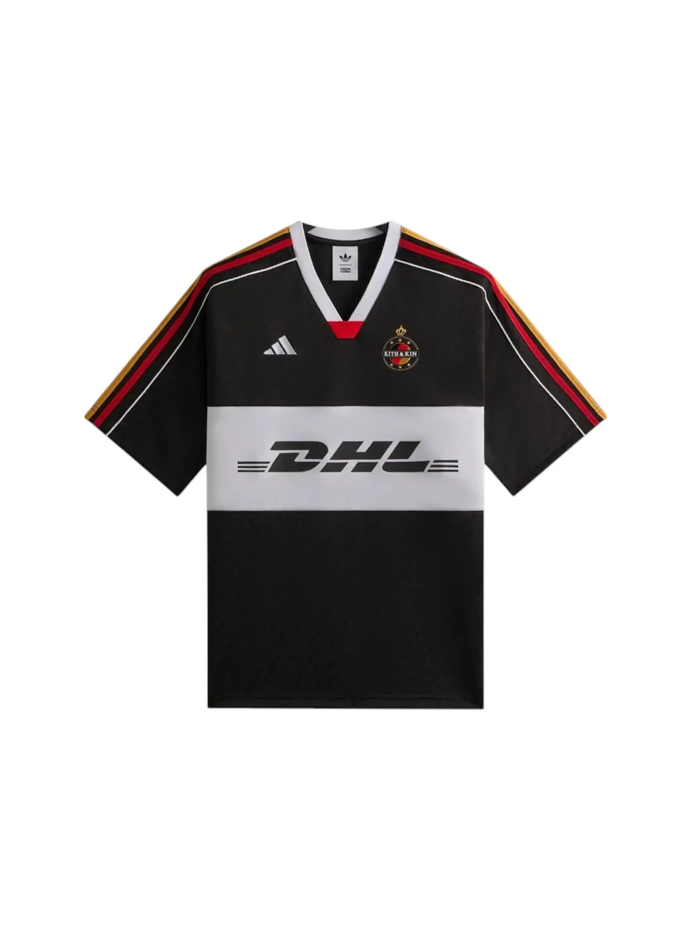 Мужская футбольная футболка Kith x Adidas Football DHL Express Jersey — изображение 1 из 2, черный