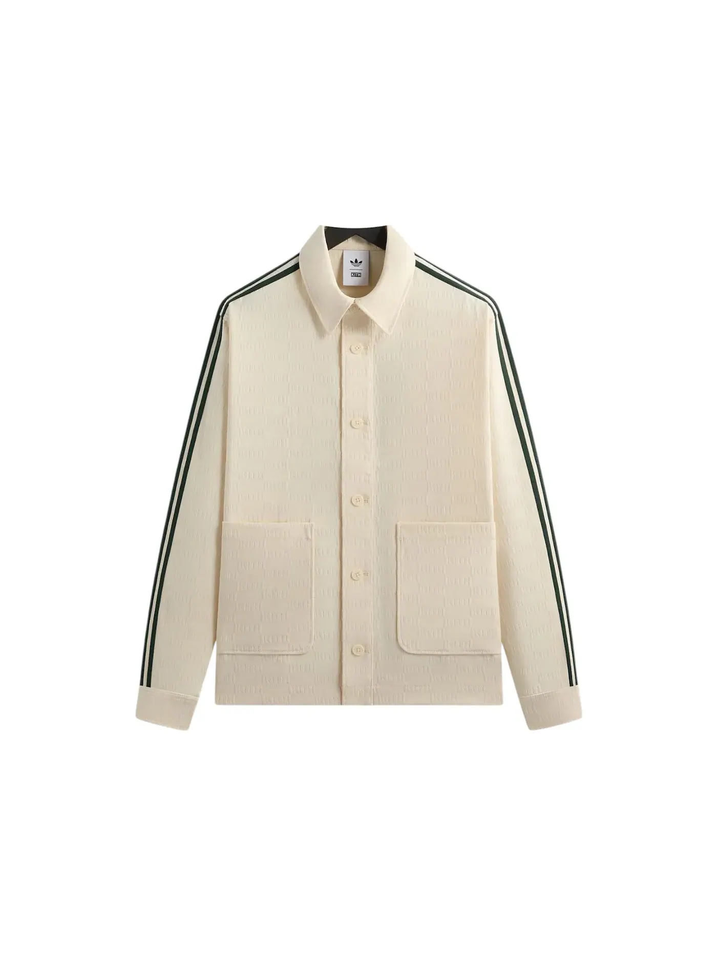 Мужская куртка с монограммой Kith x Adidas Football Monogram Jacket, Sandrift — изображение 1 из 2