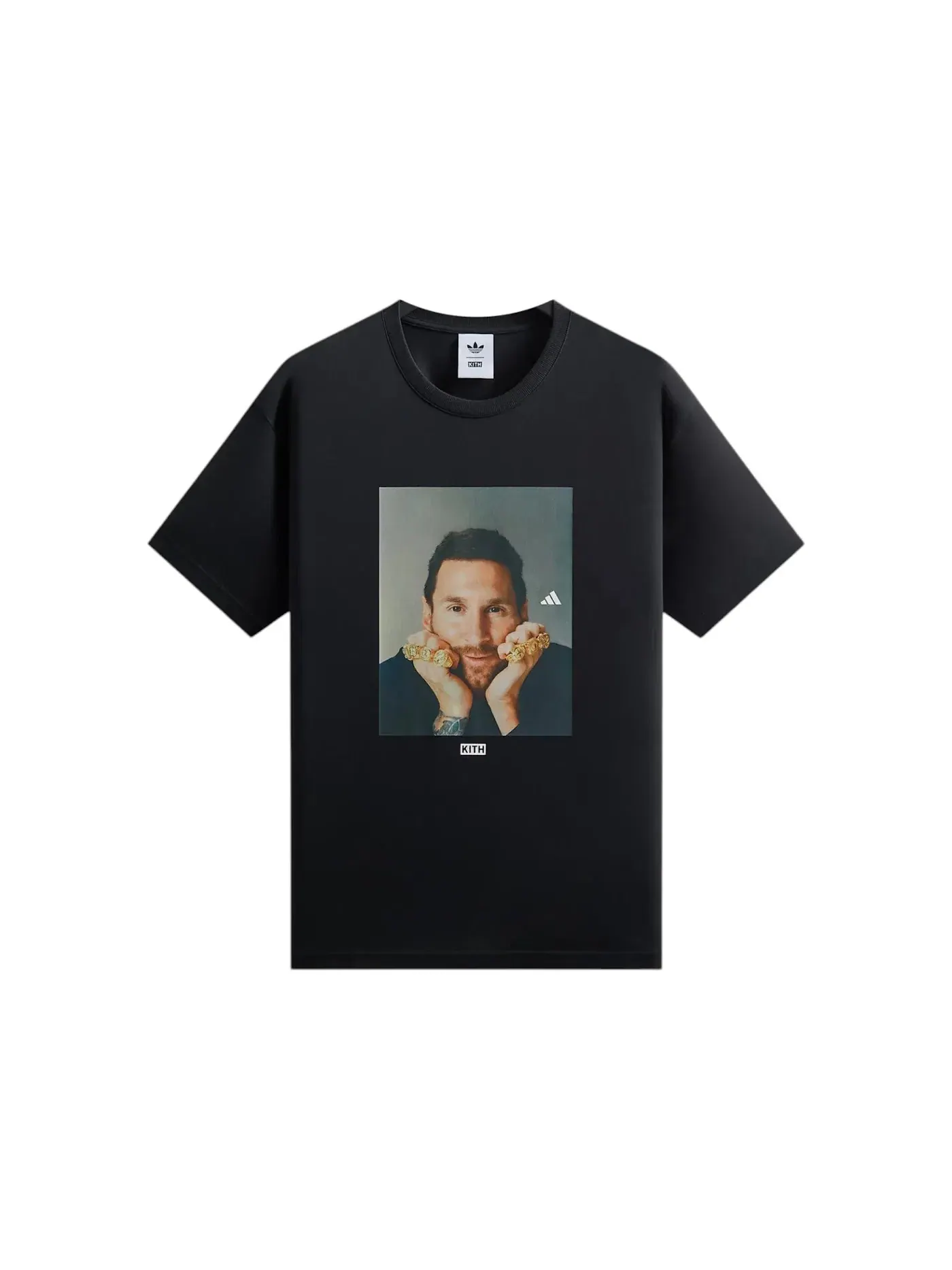 Мужская футболка с принтом Kith x Adidas Messi Football Graphic Tee Kith — изображение 1 из 1, черный