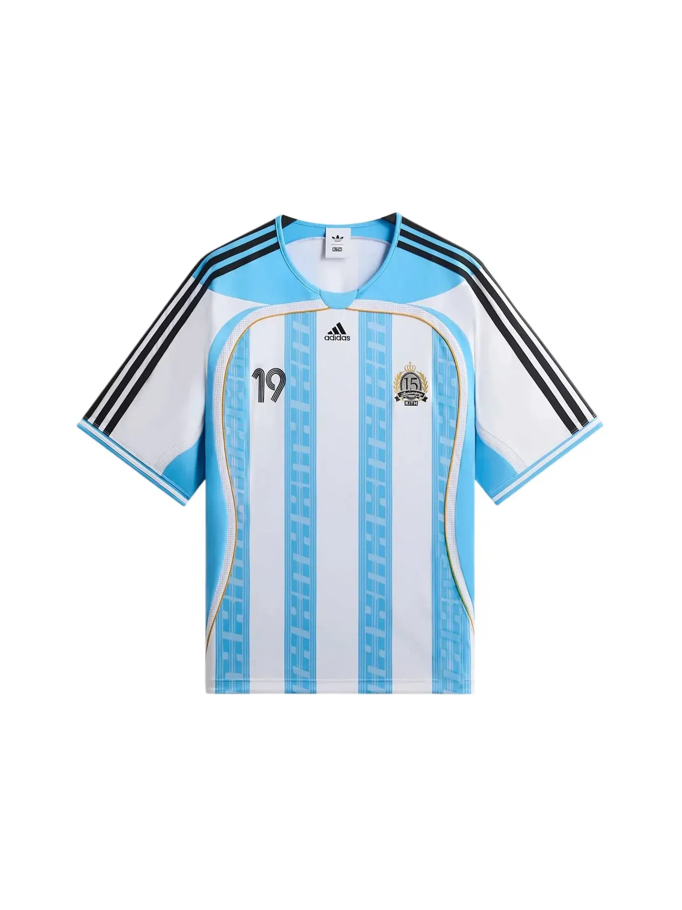 Мужская футбольная джерси с принтом Kith x Adidas Messi Jersey Kith — изображение 1 из 2, синий/белый