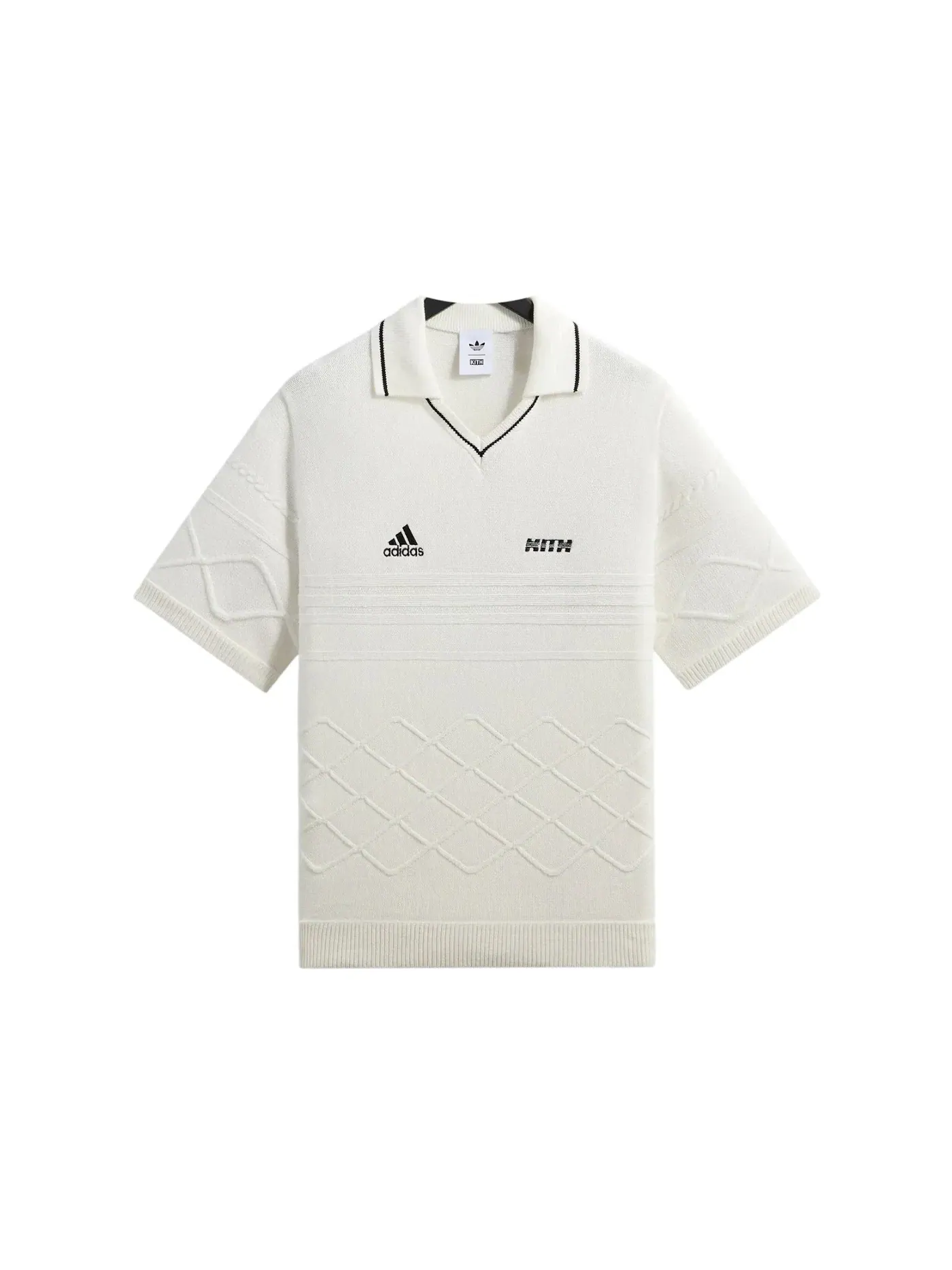 Мужское поло с принтом Kith x Adidas Messi Football Knit Polo — изображение 1 из 2, белый