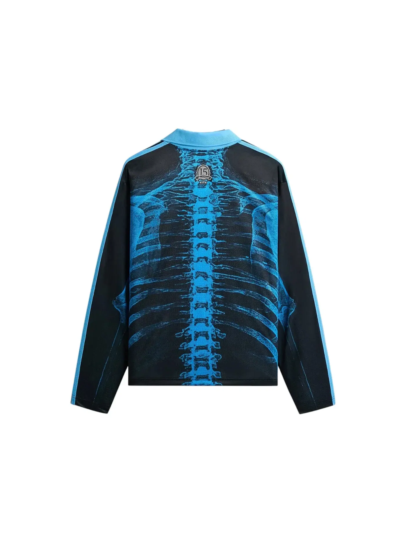 Мужская футболка с длинным рукавом с принтом Kith x Adidas Messi Skeleton Goalkeeper Tee — изображение 2 из 2, черный/синий