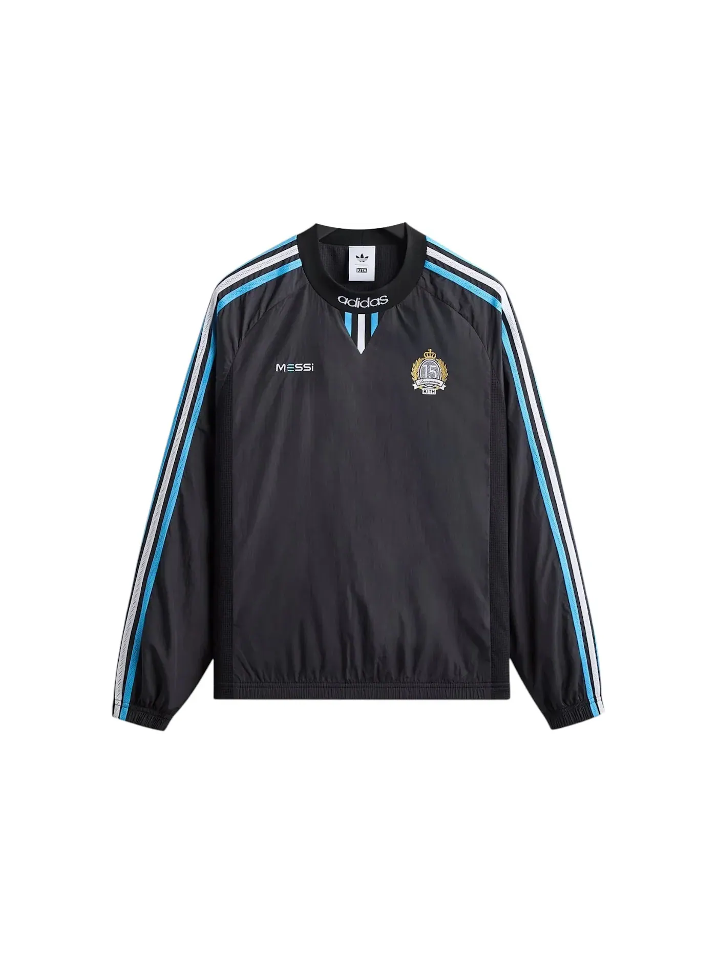 Мужской свитшот с длинным рукавом Kith x Adidas Messi Football Track Pullover — изображение 1 из 2, черный