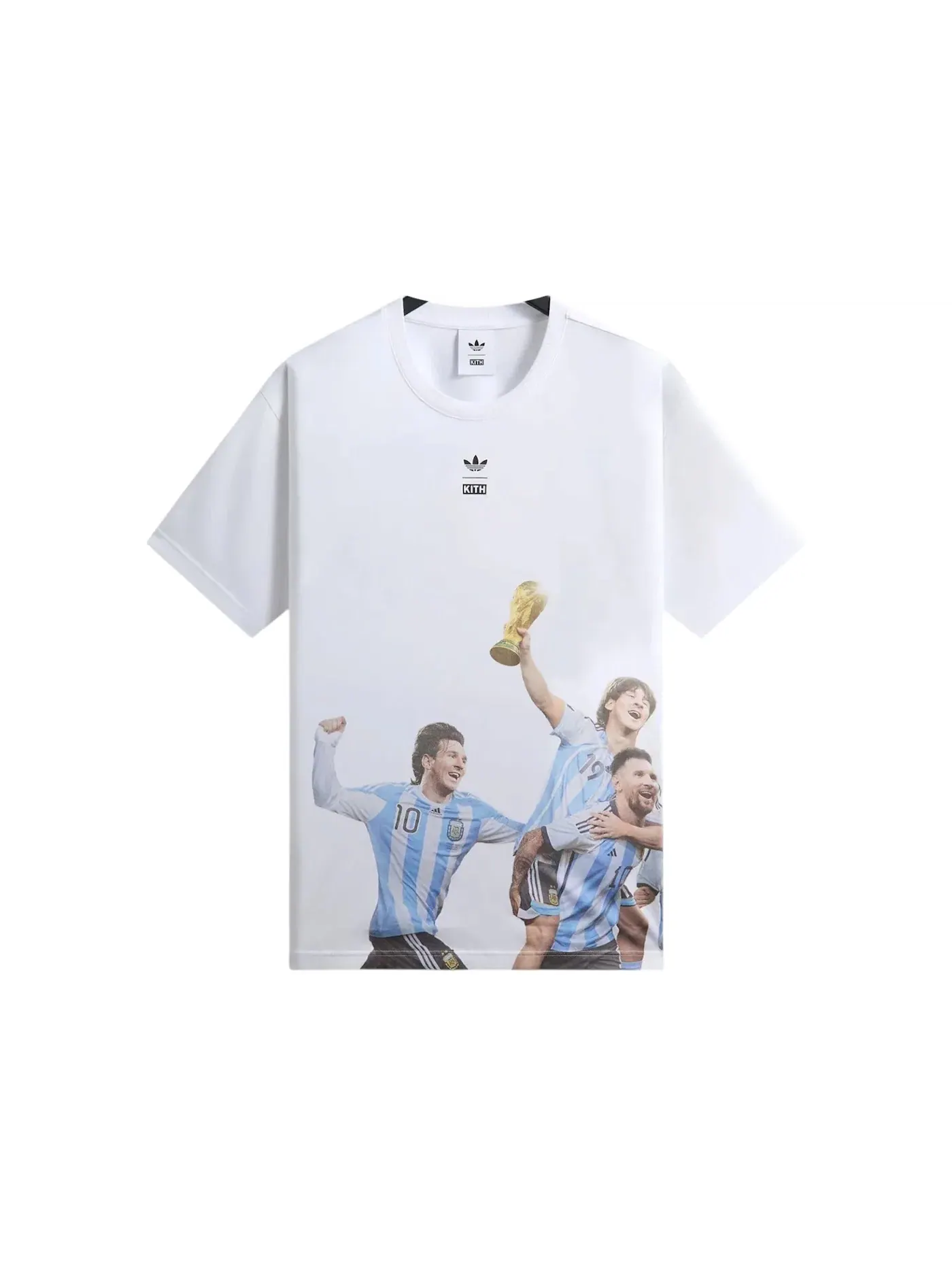 Мужская футболка с принтом Kith x Adidas Messi Football World Cup Graphic Tee — изображение 1 из 1, белый
