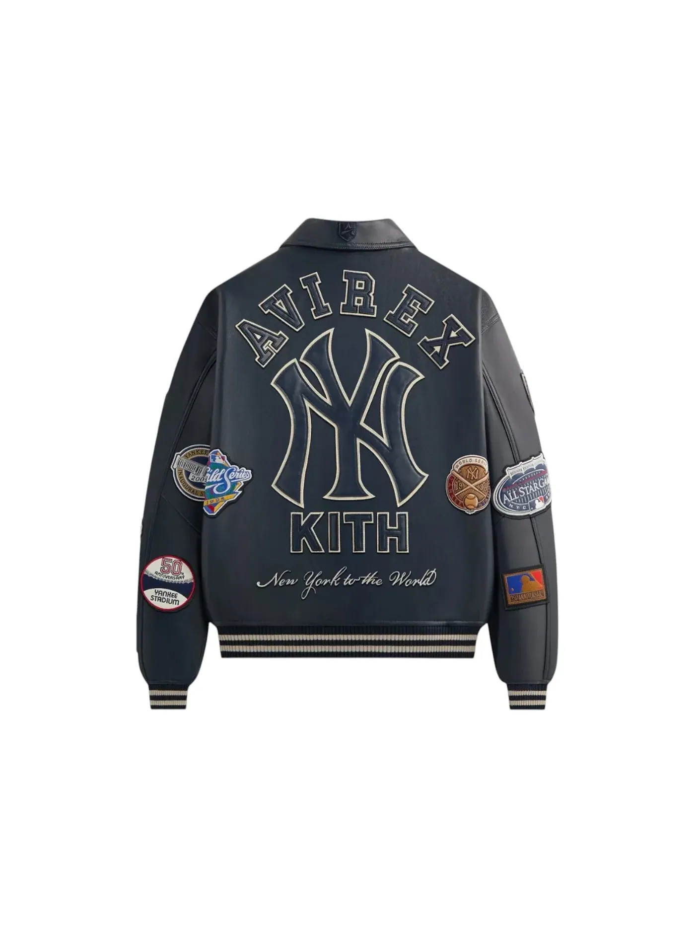 Мужская кожаная куртка с дизайном Jacket Kith — изображение 2 из 2, ночной