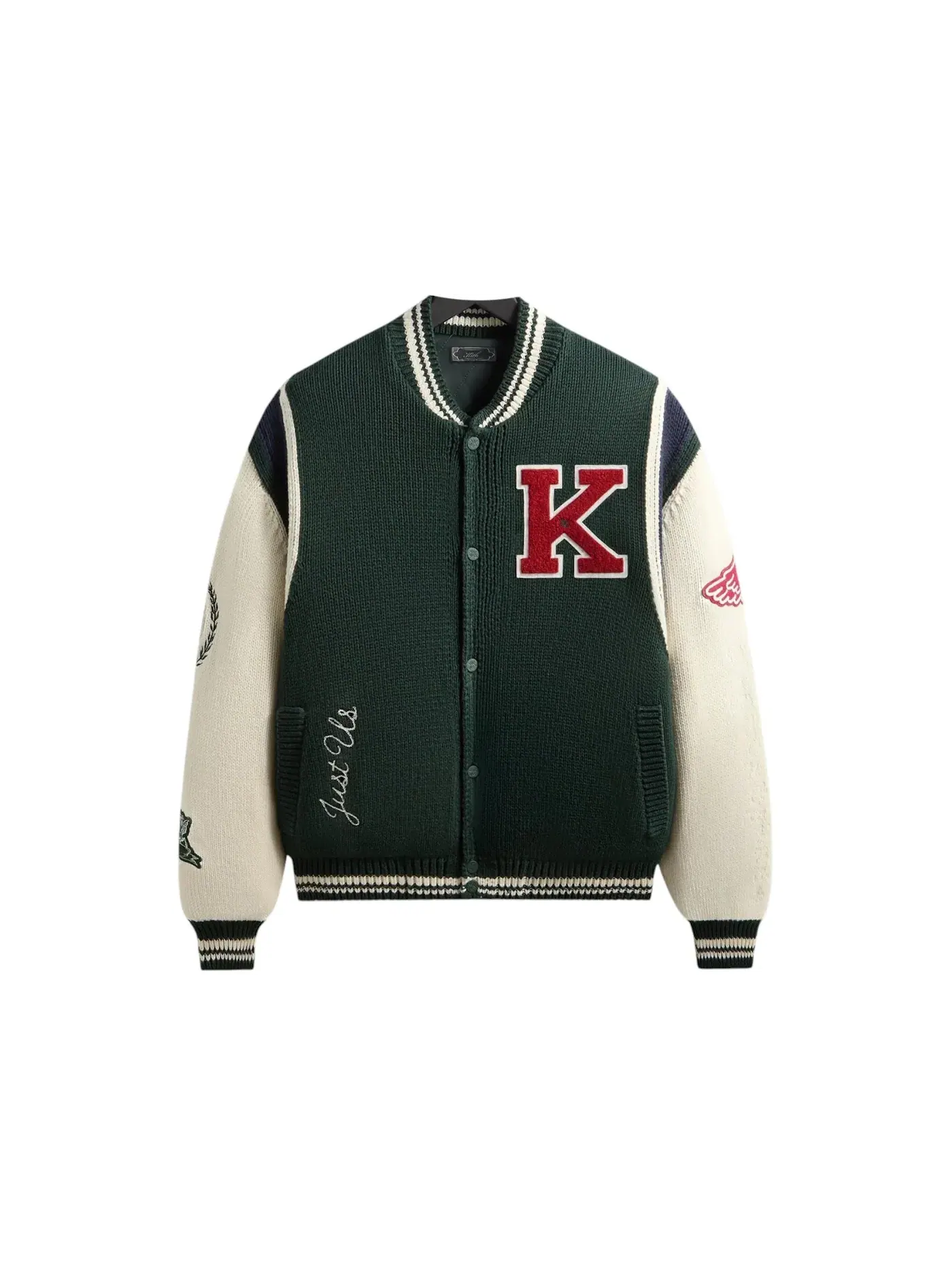 Мужская куртка-бомбер с вязаной текстурой Kith x Avirex Porter Varsity Knit Bomber, Stadium — изображение 1 из 2