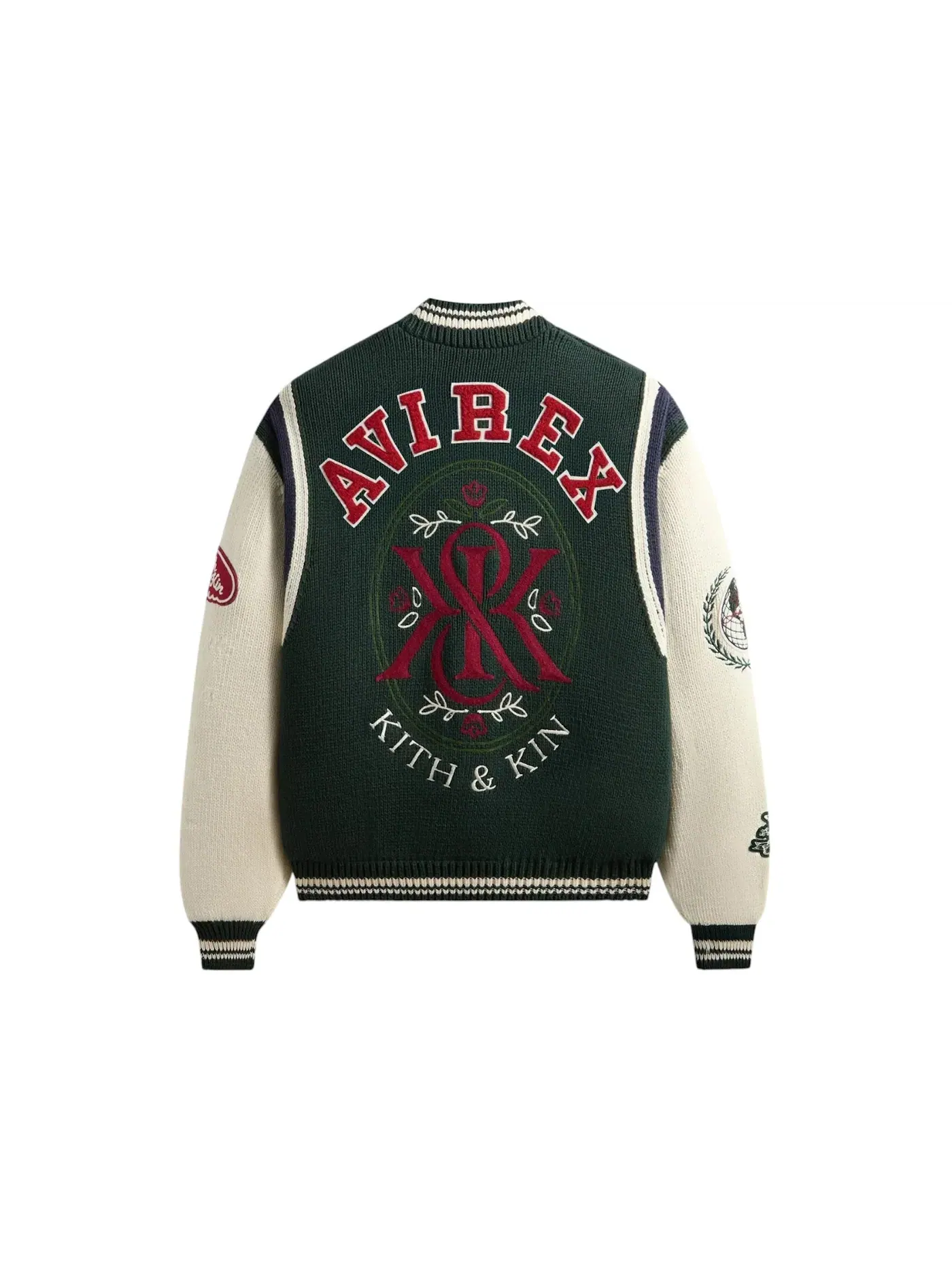 Мужская куртка-бомбер с вязаной текстурой Kith x Avirex Porter Varsity Knit Bomber, Stadium — изображение 2 из 2