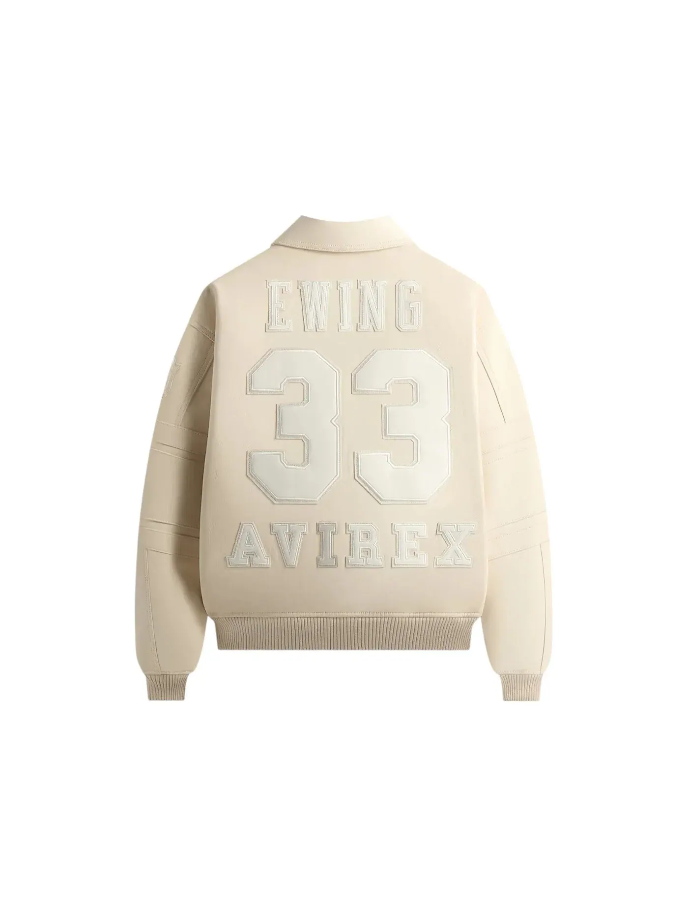 Мужская куртка-бомбер с принтом Kith x Avirex x New York Knicks Patrick Ewing Legend Jacket, Sandrift — изображение 2 из 2