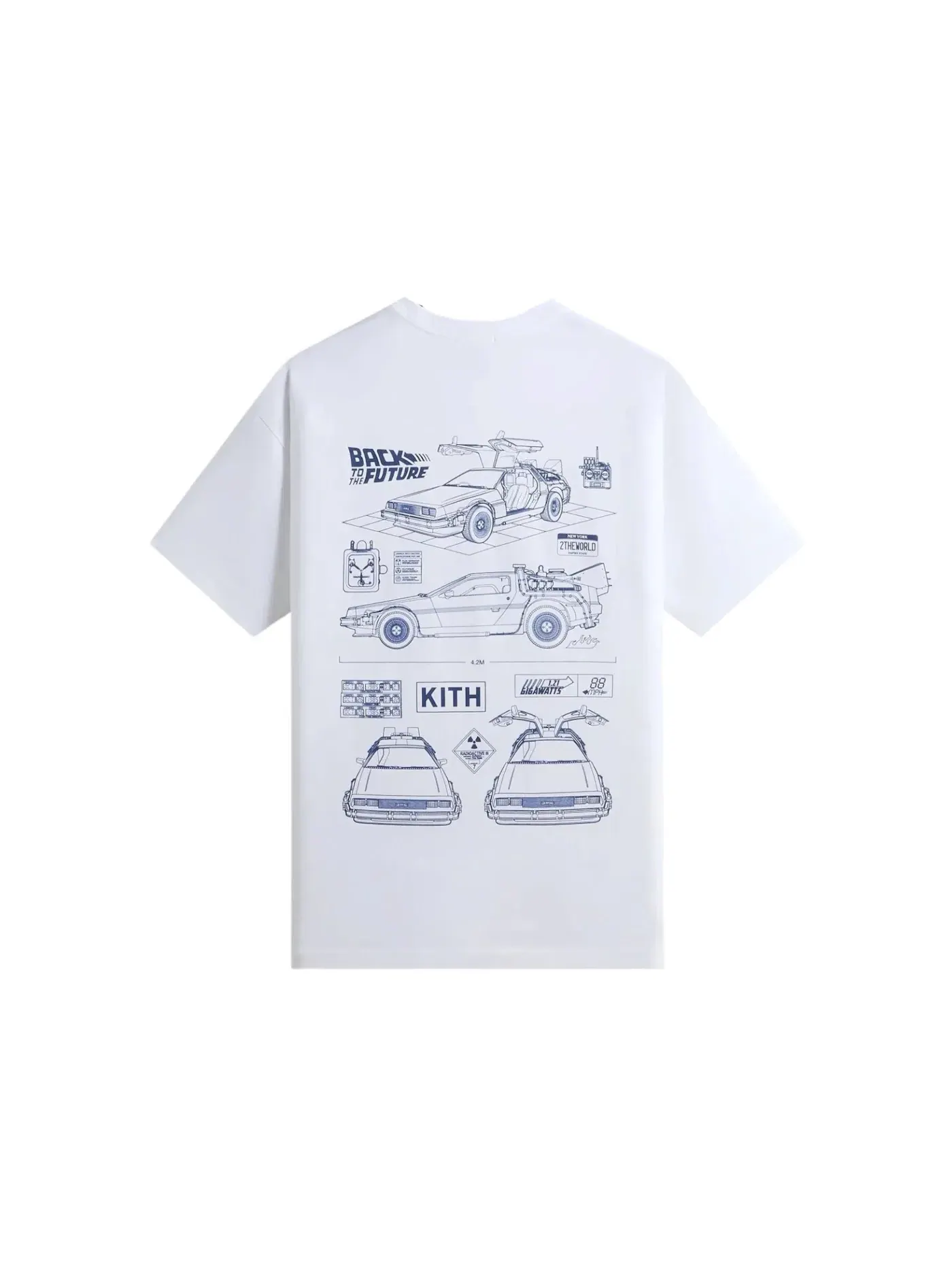 Мужская футболка с принтом Kith x Back to the Future Blueprint Standard Crispy Pocket Tee — изображение 2 из 3, белый