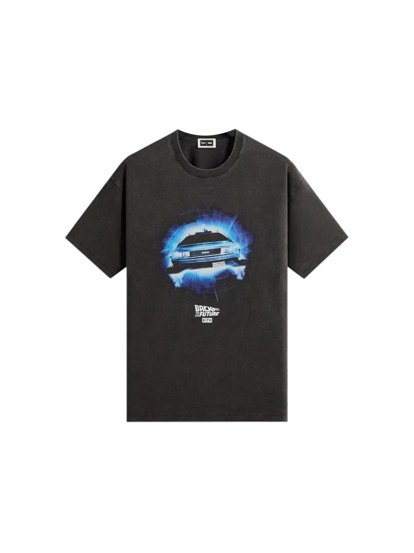 Мужская футболка с принтом Kith x Back to the Future DeLorean Front Back Vintage Tee Kith — изображение 1 из 2, черный