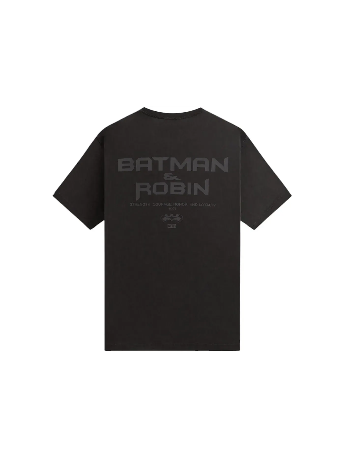 Мужская футболка с принтом Kith x Batman And Robin Logo Vintage Tee — изображение 2 из 2, черный