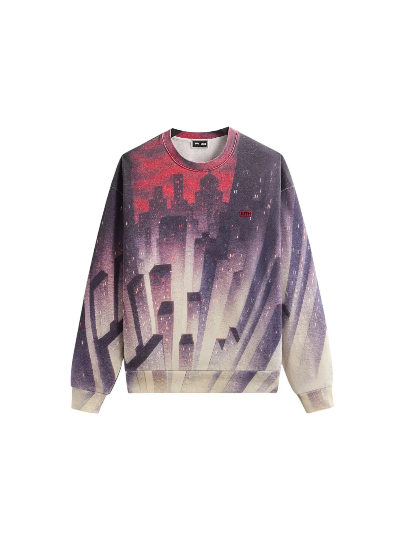 Мужской свитшот с принтом Kith x Batman Animated City Vintage Nelson Crewneck — изображение 1 из 2, соблазн
