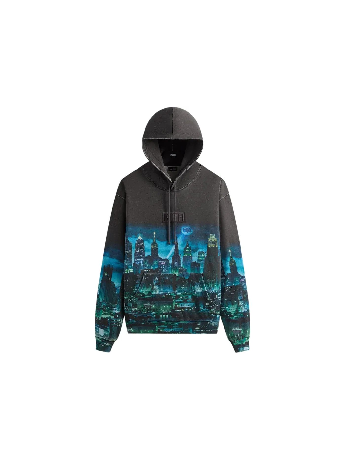 Мужская худи Kith x Batman Gotham Vintage Nelson Hoodie Black — изображение 1 из 2