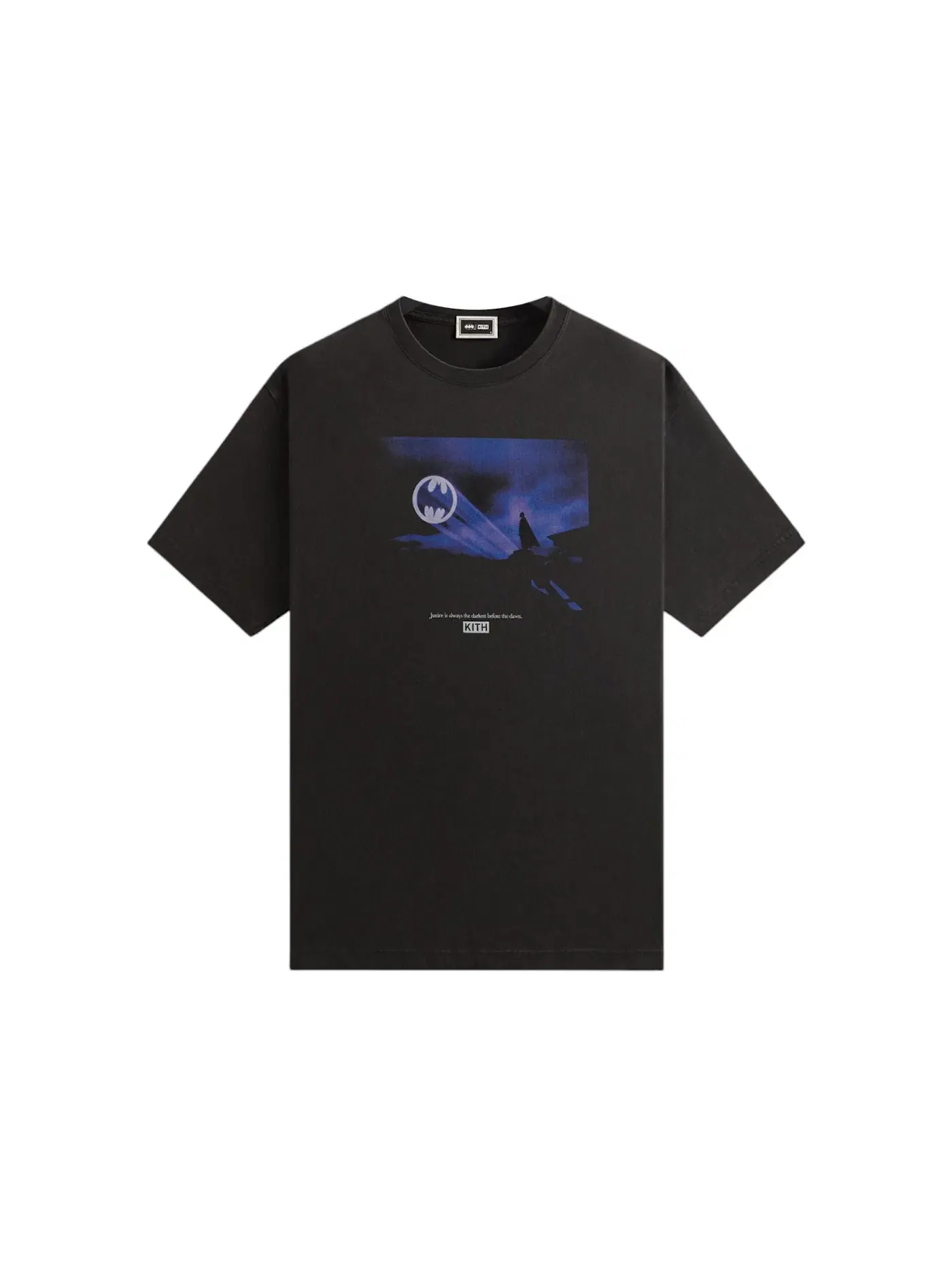 Мужская футболка с принтом Kith x Batman Justice Vintage Tee Kith — изображение 1 из 2, черный