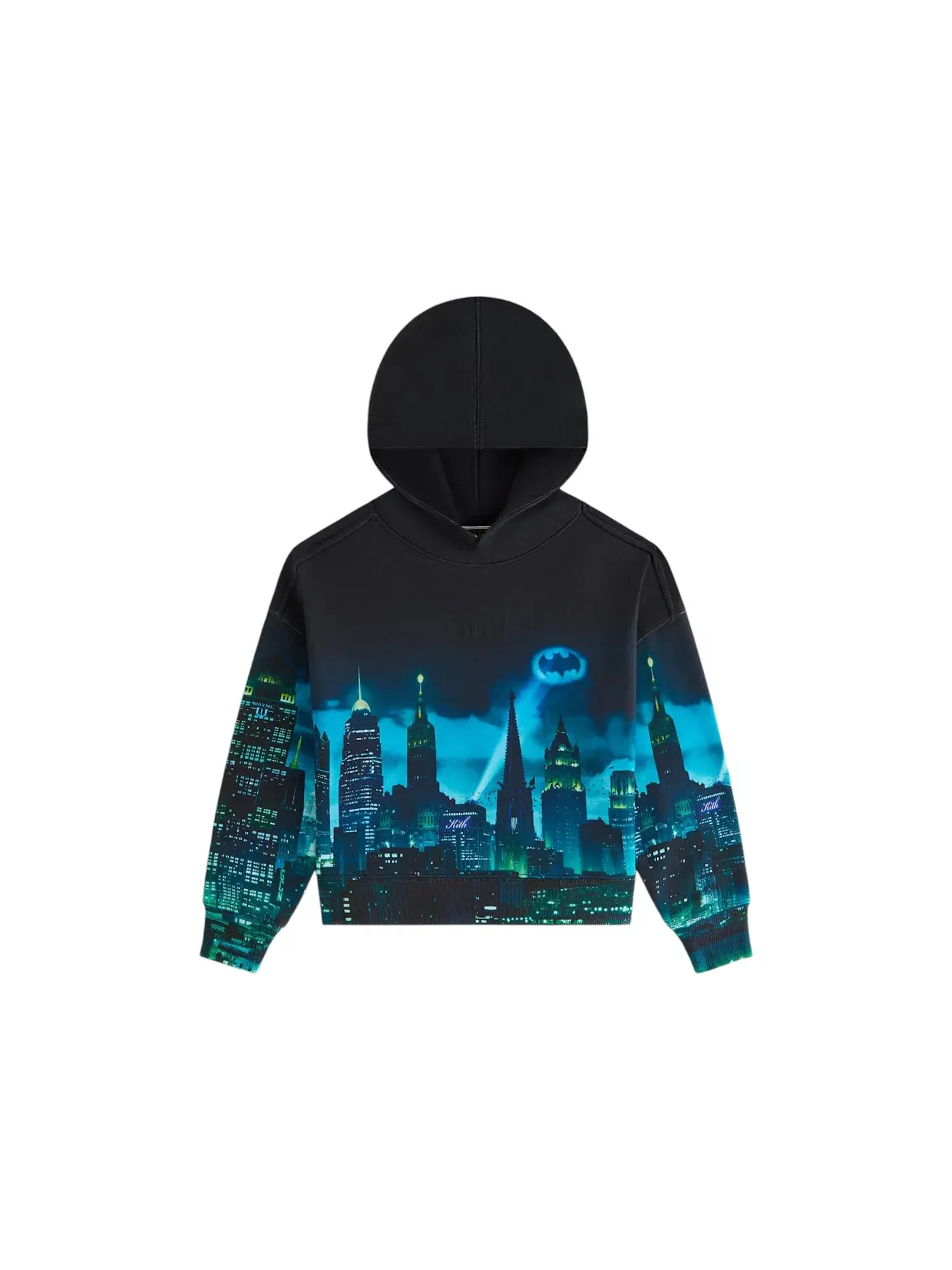 Детский худи с длинным рукавом Kith x Batman Kids Gotham Nelson Hoodie — изображение 1 из 2, черный
