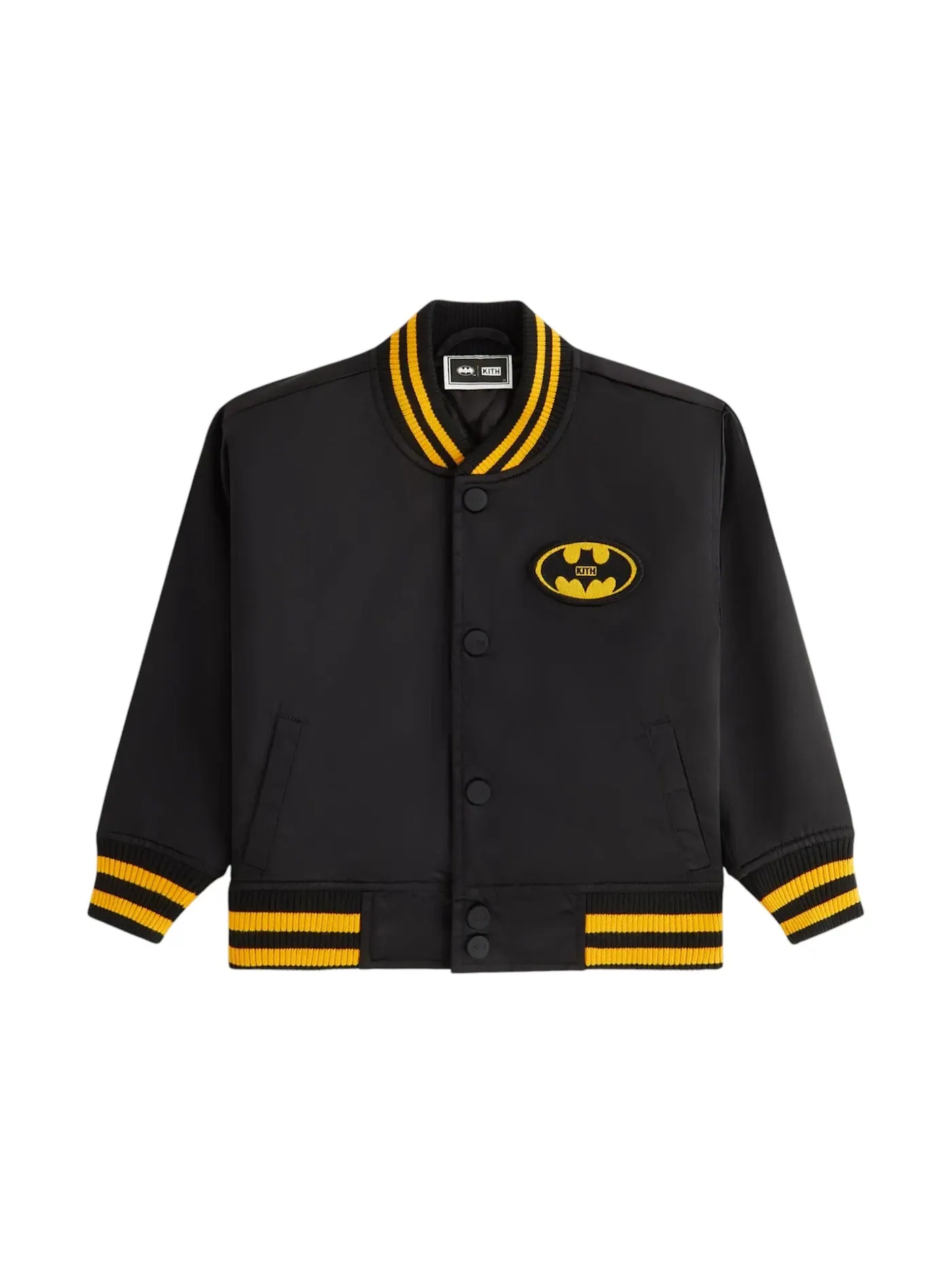 Детская куртка-бомбер из атласа Kith x Batman — изображение 1 из 2, черный