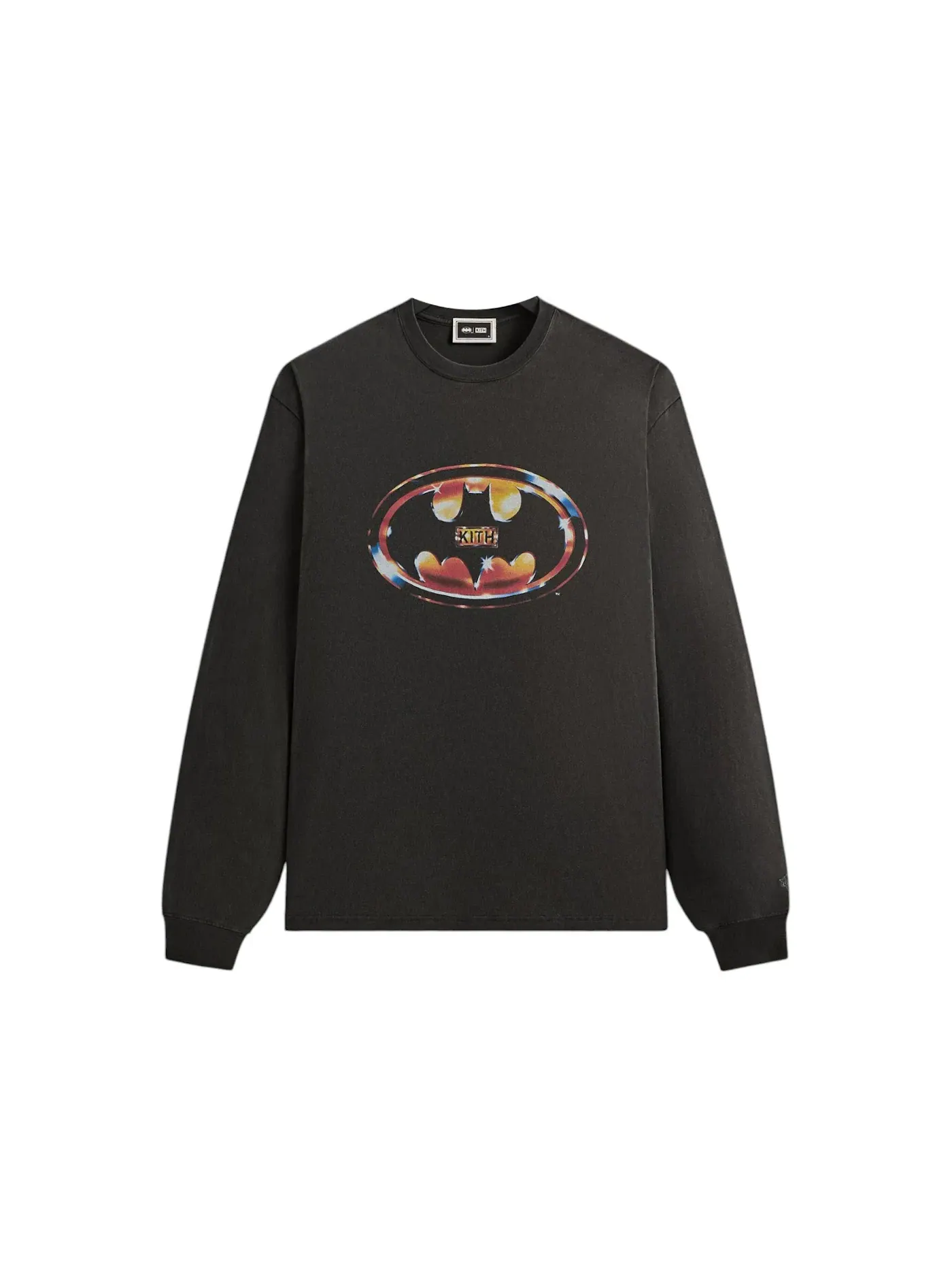 Мужская футболка с длинным рукавом с принтом Kith x Batman Logo Vintage — изображение 1 из 2, черный