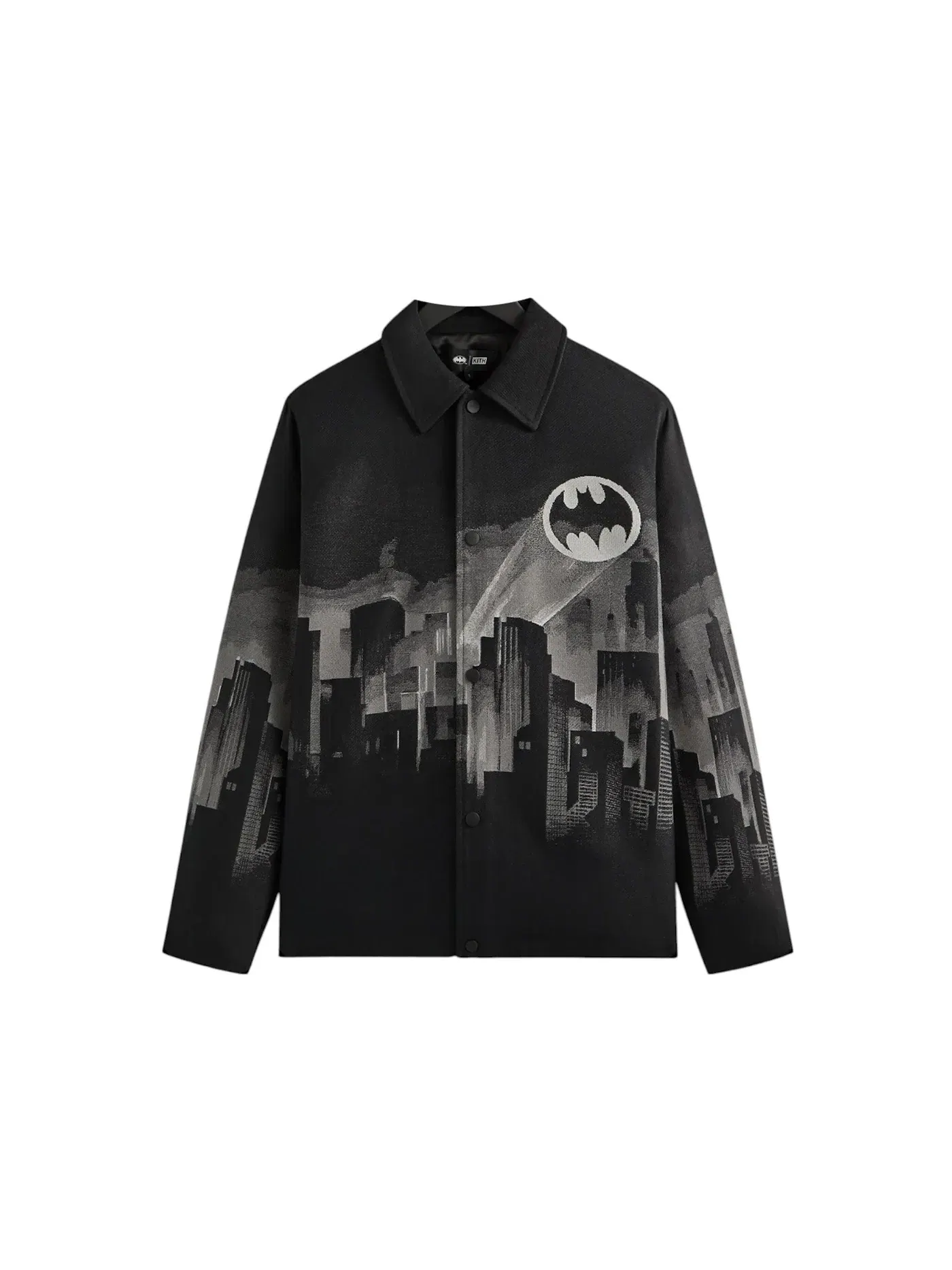 Мужская куртка с принтом Kith x Batman Signal Tapestry Coaches Jacket — изображение 1 из 2, черный