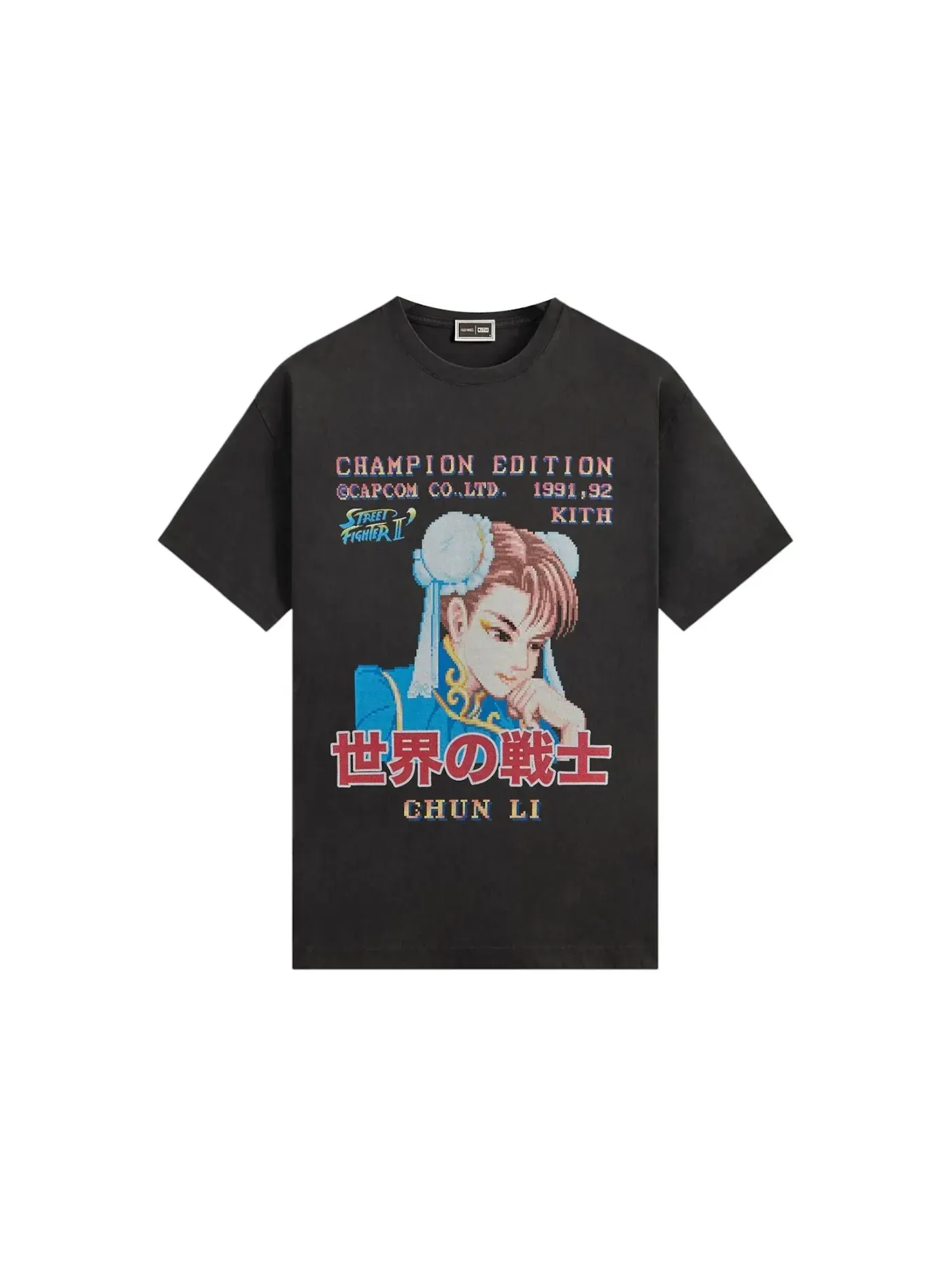 Мужская футболка с принтом Champion Edition Kith x Capcom Chun Li — изображение 1 из 1, черный