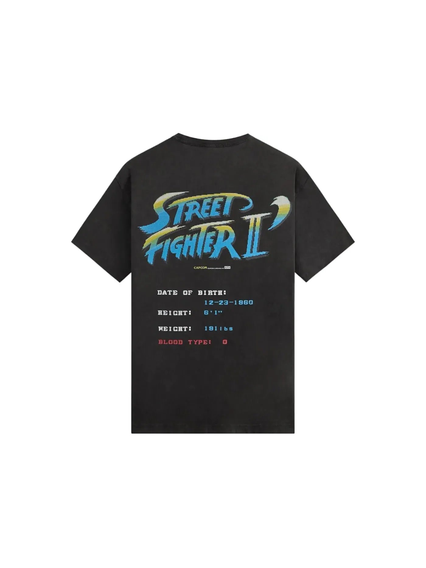 Мужская футболка хлопковая Kith x Capcom Guile Champion Edition Vintage Tee Kith — изображение 2 из 2, черный