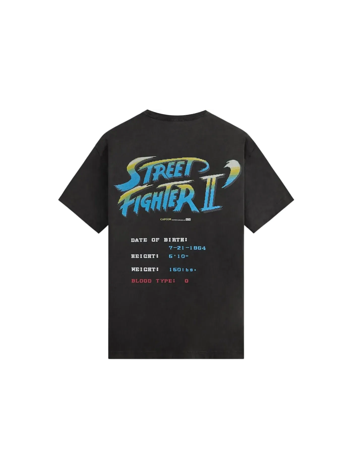 Мужская футболка с принтом Kith x Capcom Ryu Champion Edition Vintage Tee — изображение 2 из 2, черный