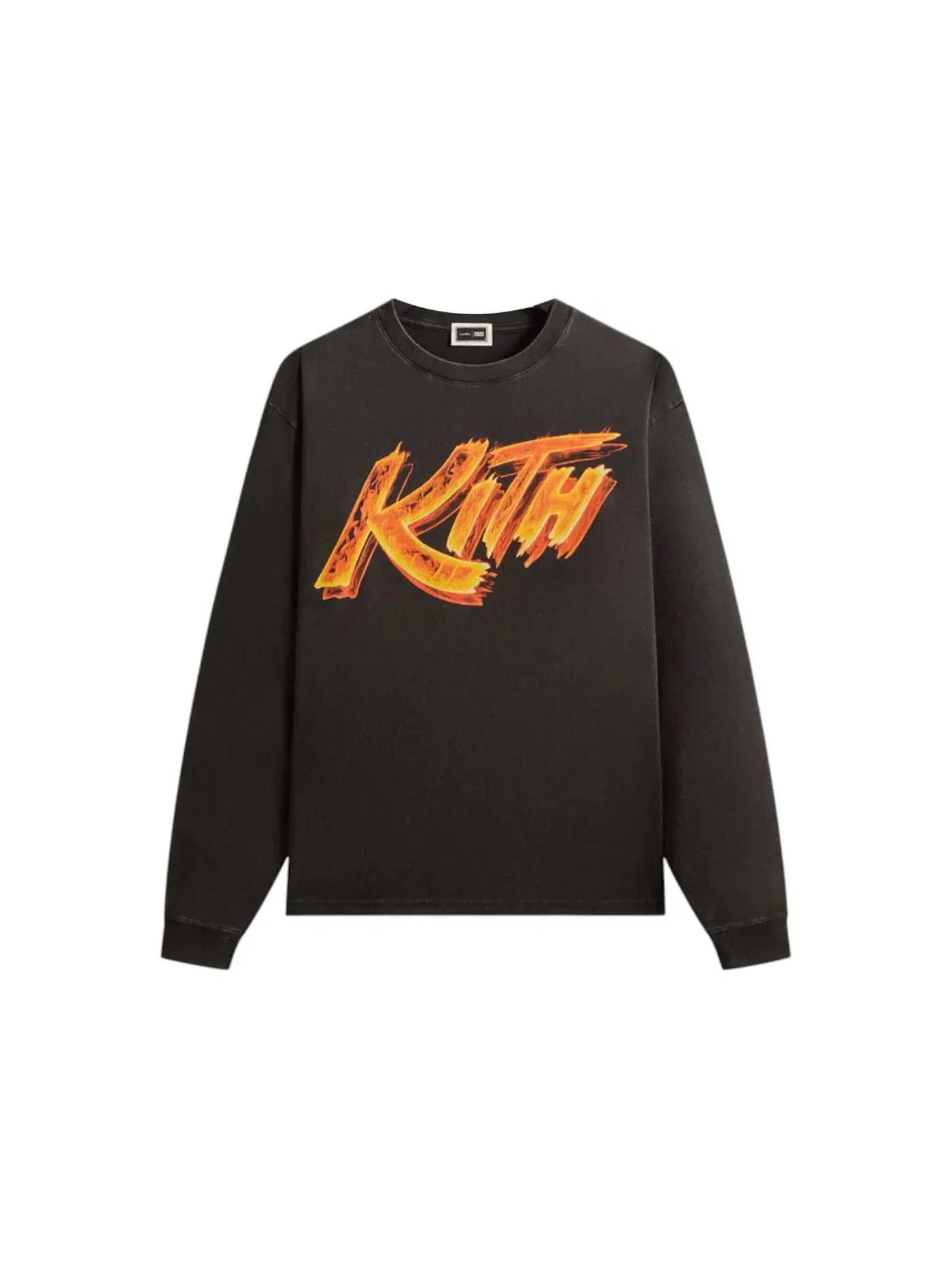 Мужская футболка с принтом Flame Vintage Long Sleeve Tee Kith — изображение 1 из 2, черный