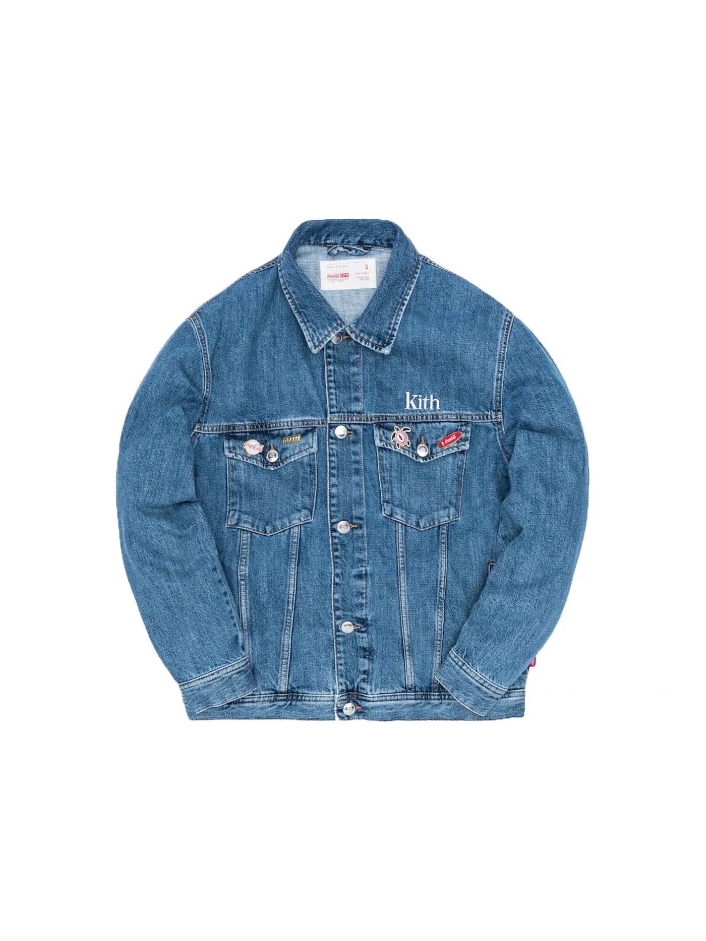 Мужская джинсовая куртка с принтом Kith x Coca-Cola Denim Jacket Kith — изображение 1 из 2, светлый синий