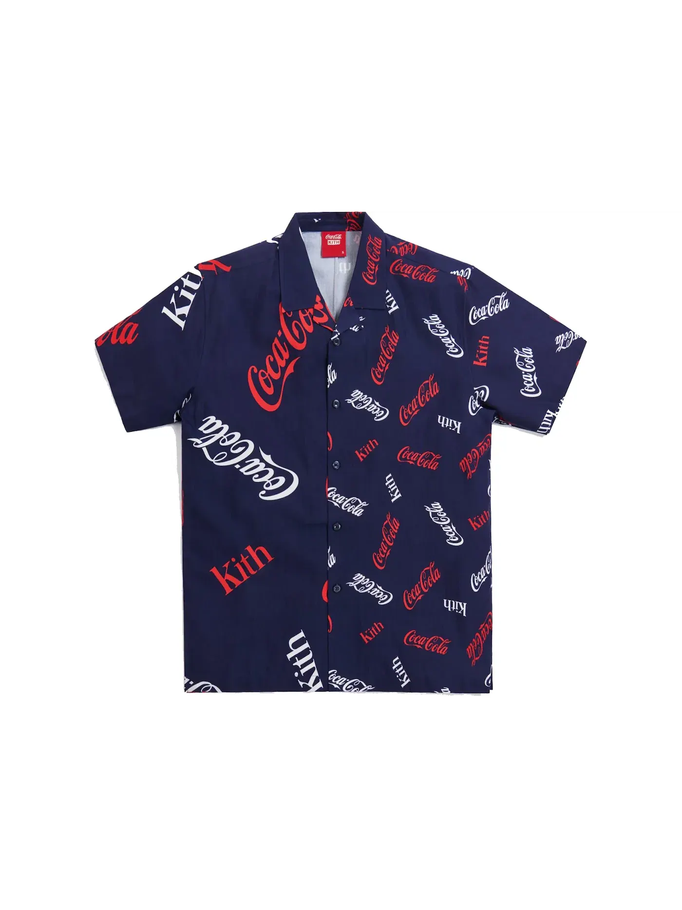 Мужская рубашка с принтом Kith x Coca-Cola Camp Collar Shirt Kith — изображение 1 из 2, темно-синий
