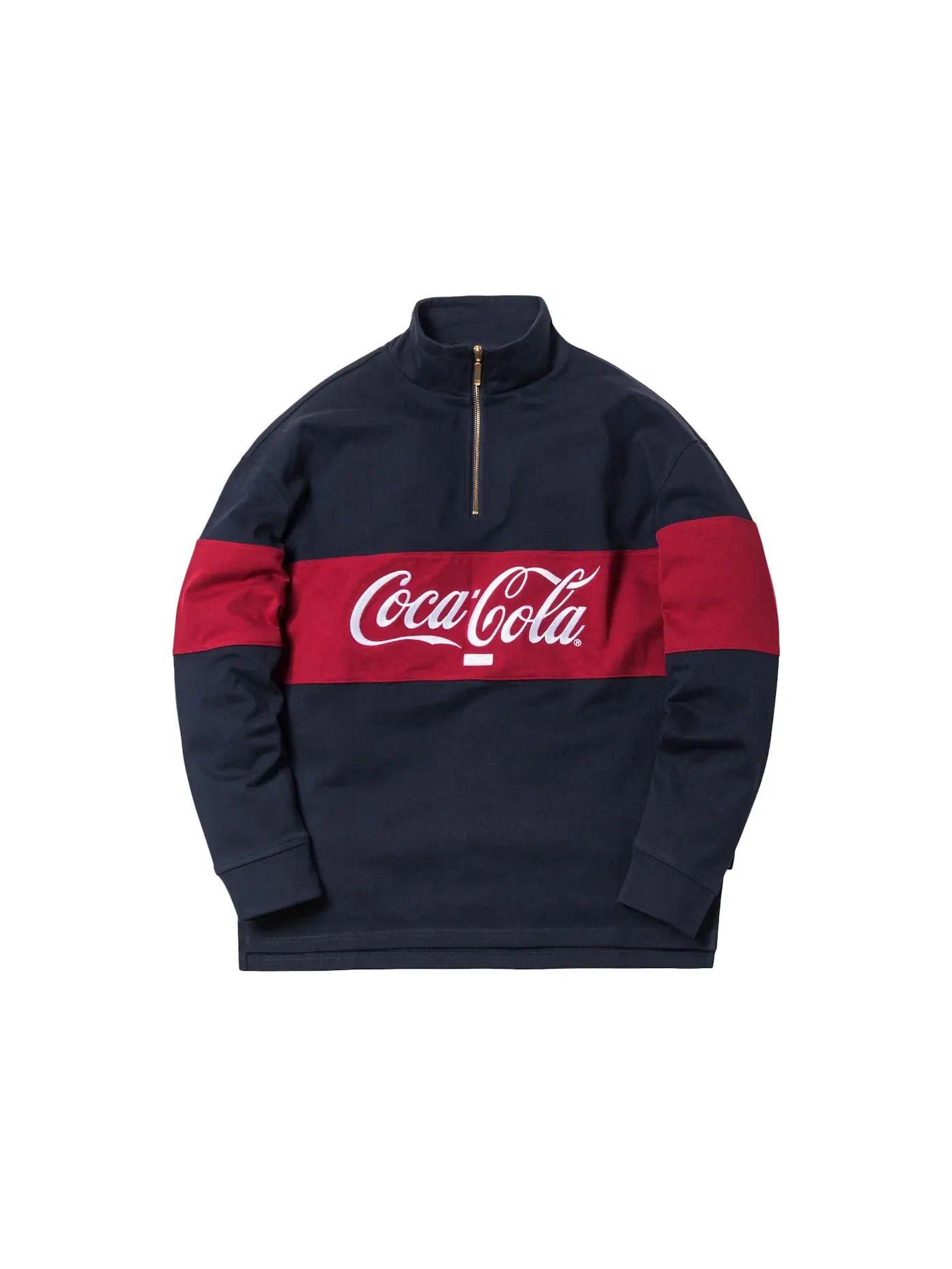 Мужское поло-регби Kith x Coca-Cola Quarter-Zip Rugby — изображение 1 из 1, темно-синий