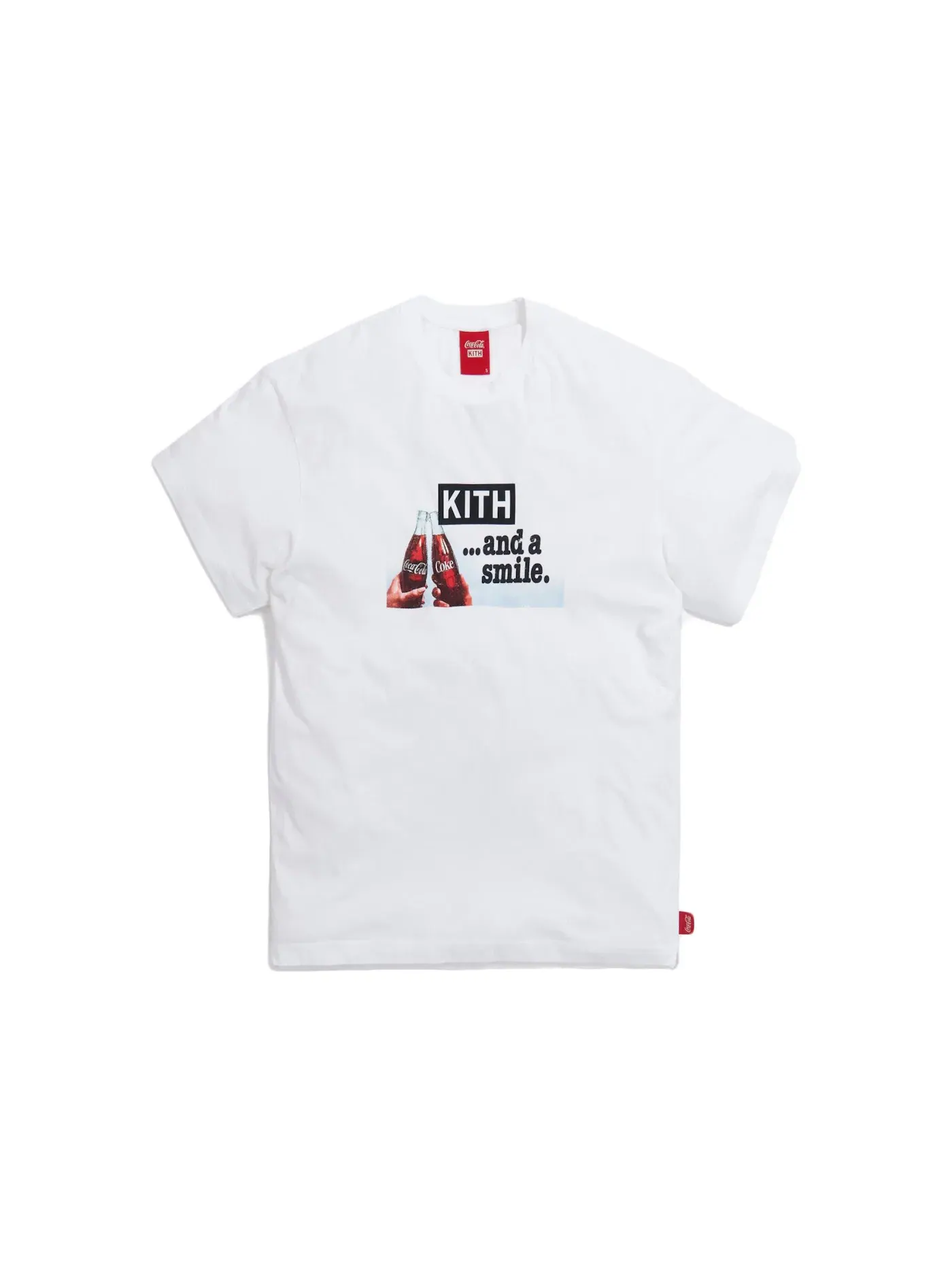 Мужская футболка с принтом Kith x Coca-Cola Smile Vintage Tee — изображение 1 из 2, белый