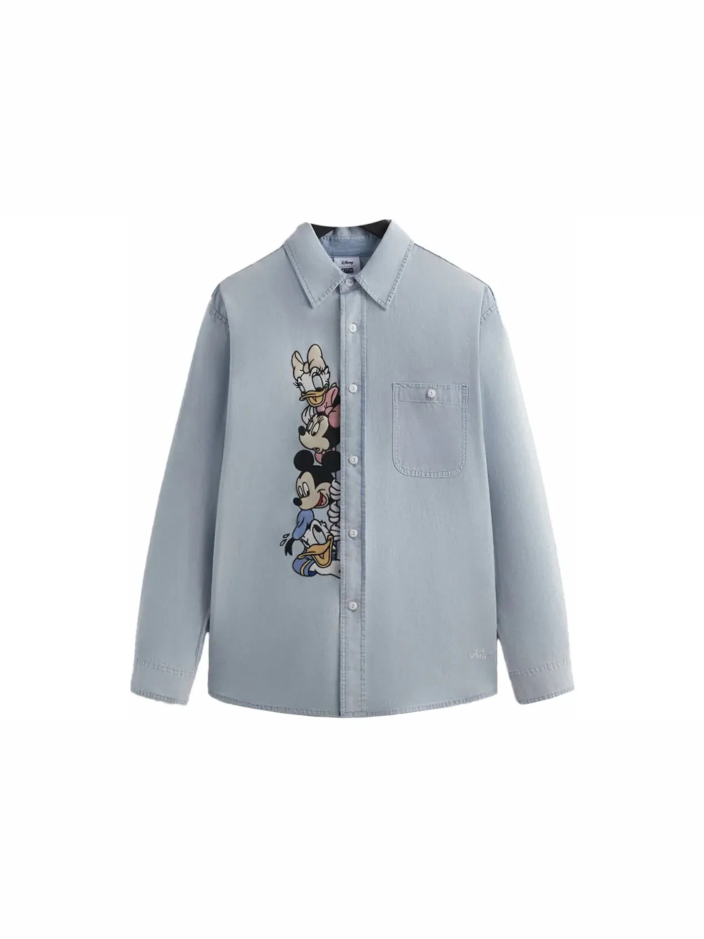 Мужская рубашка из шамбре Kith x Disney Mickey & Friends Chambray Apollo Shirt — изображение 1 из 2, светлый индиго