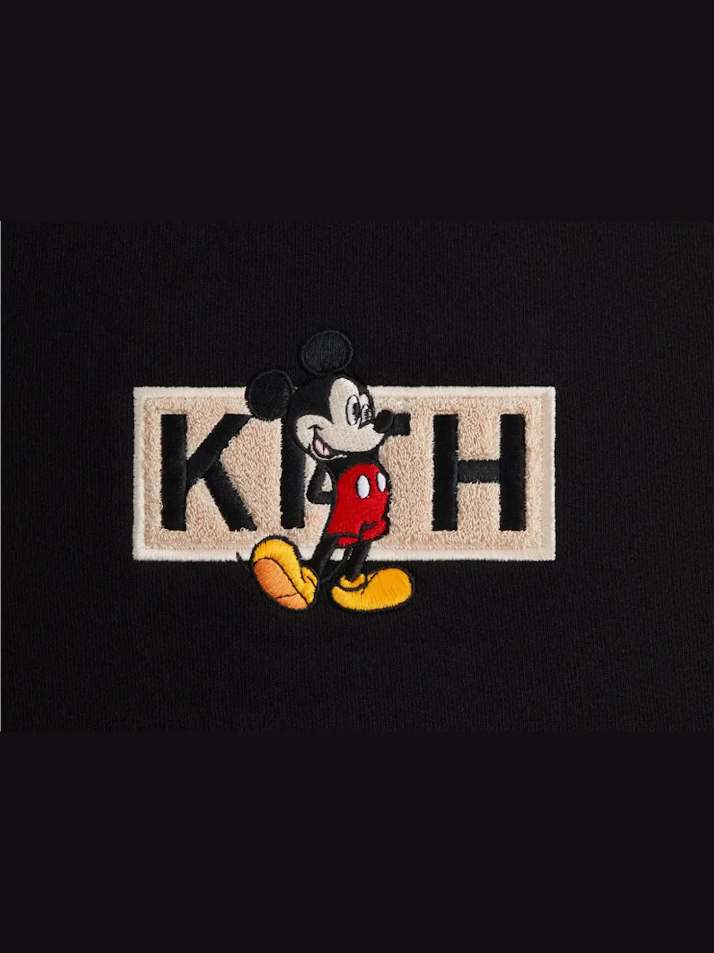 Мужской свитшот с вышивкой Kith x Disney Mickey Classic Logo Crewneck Kith — изображение 2 из 2, черный