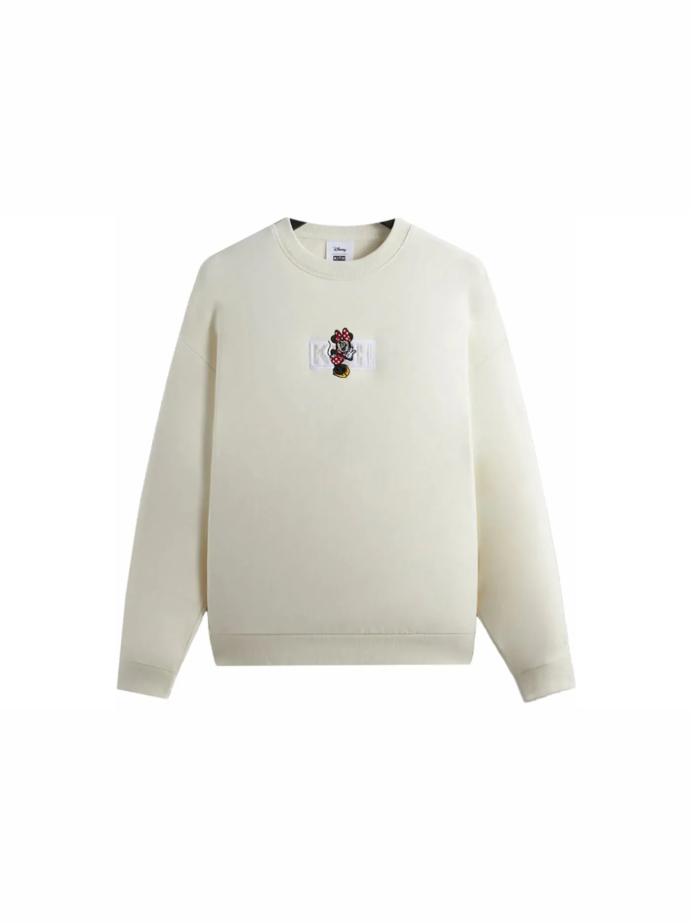 Мужской свитшот с вышивкой Kith x Disney Minnie Classic Logo Crewneck Kith, Sandrift — изображение 1 из 2