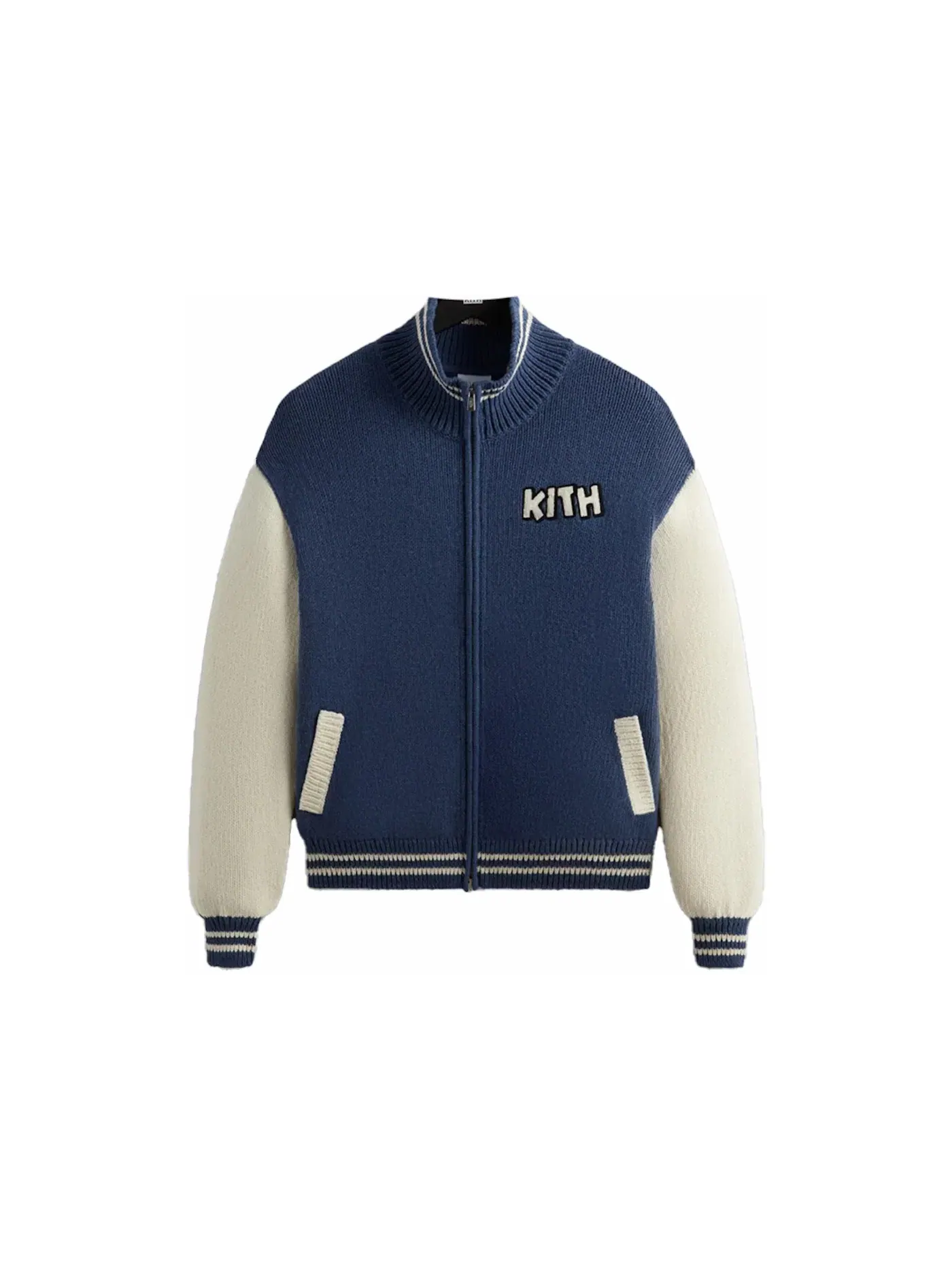 Мужской свитер с принтом Wyona Full Zip Sweater Kith — изображение 1 из 2, индиго