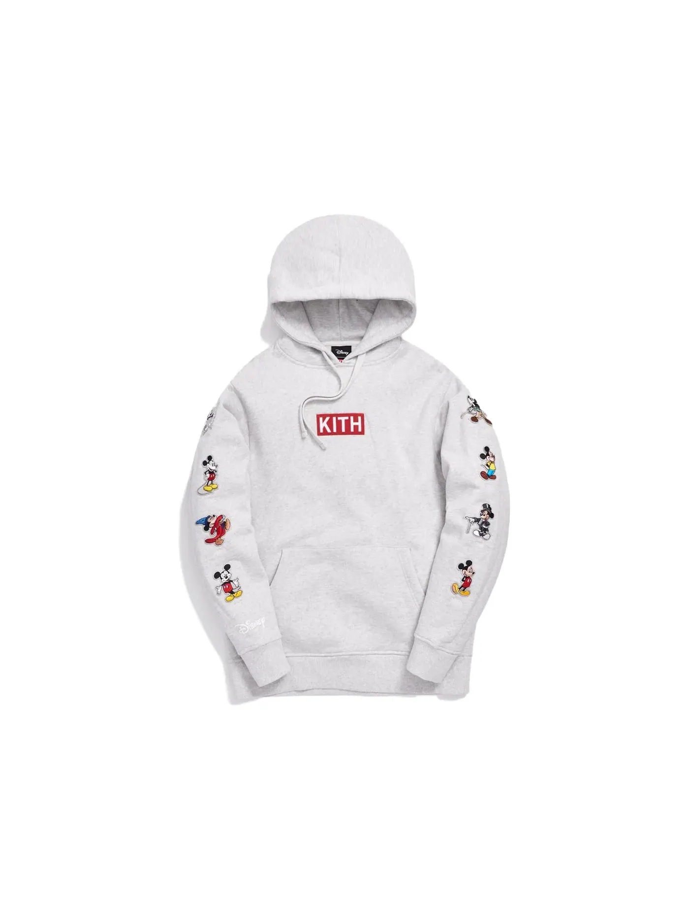 Мужской худи с патчами на рукавах Kith x Disney Mickey Sleeve Patches Hoodie Kith — изображение 1 из 3, серый