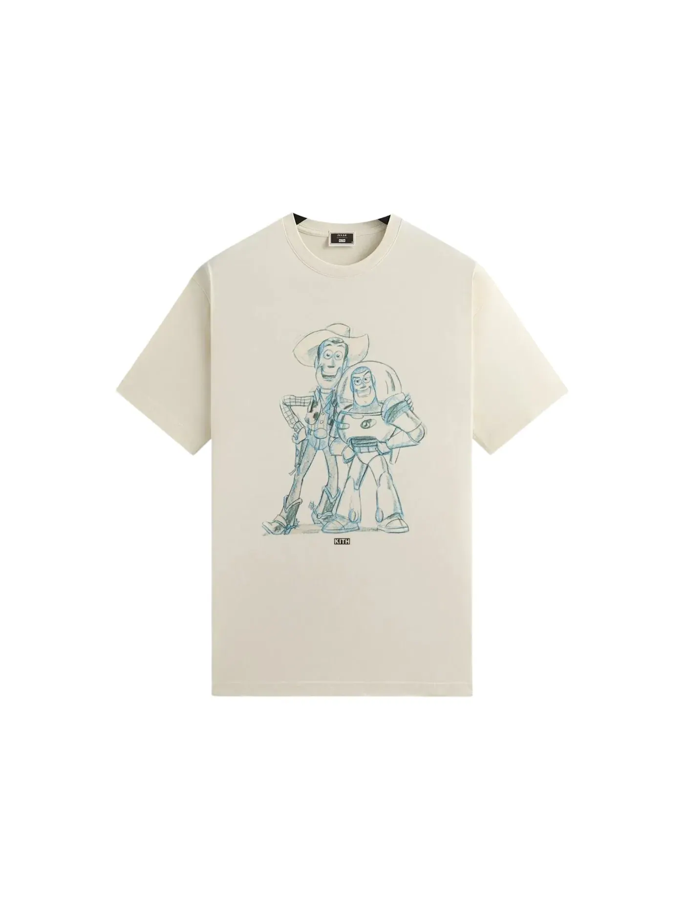 Мужская футболка с принтом Kith x Disney Pixar Toy Story Sketch Vintage Tee, Sandrift — изображение 1 из 2