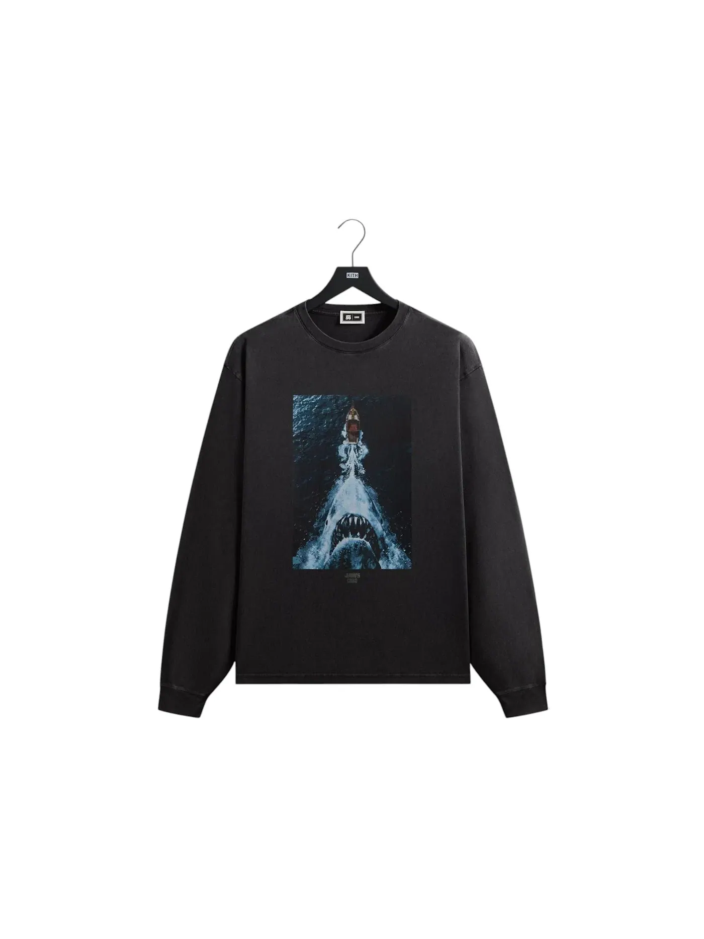 Мужская футболка с принтом Kith x JAWS Boat Poster Vintage Tee Kith — изображение 1 из 1, черный